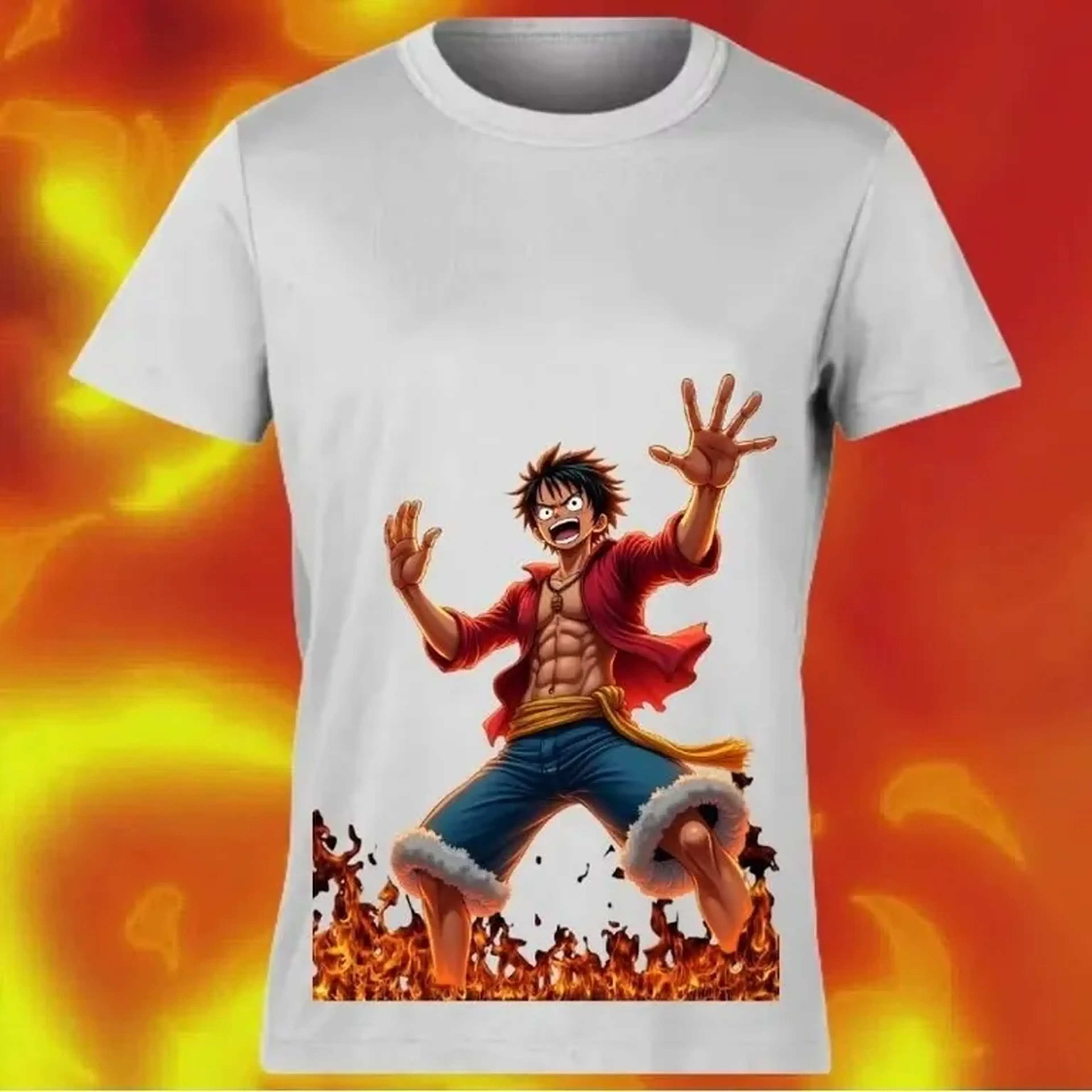 Camisa Luffy One piece P ao GG Branco Unissex imagem