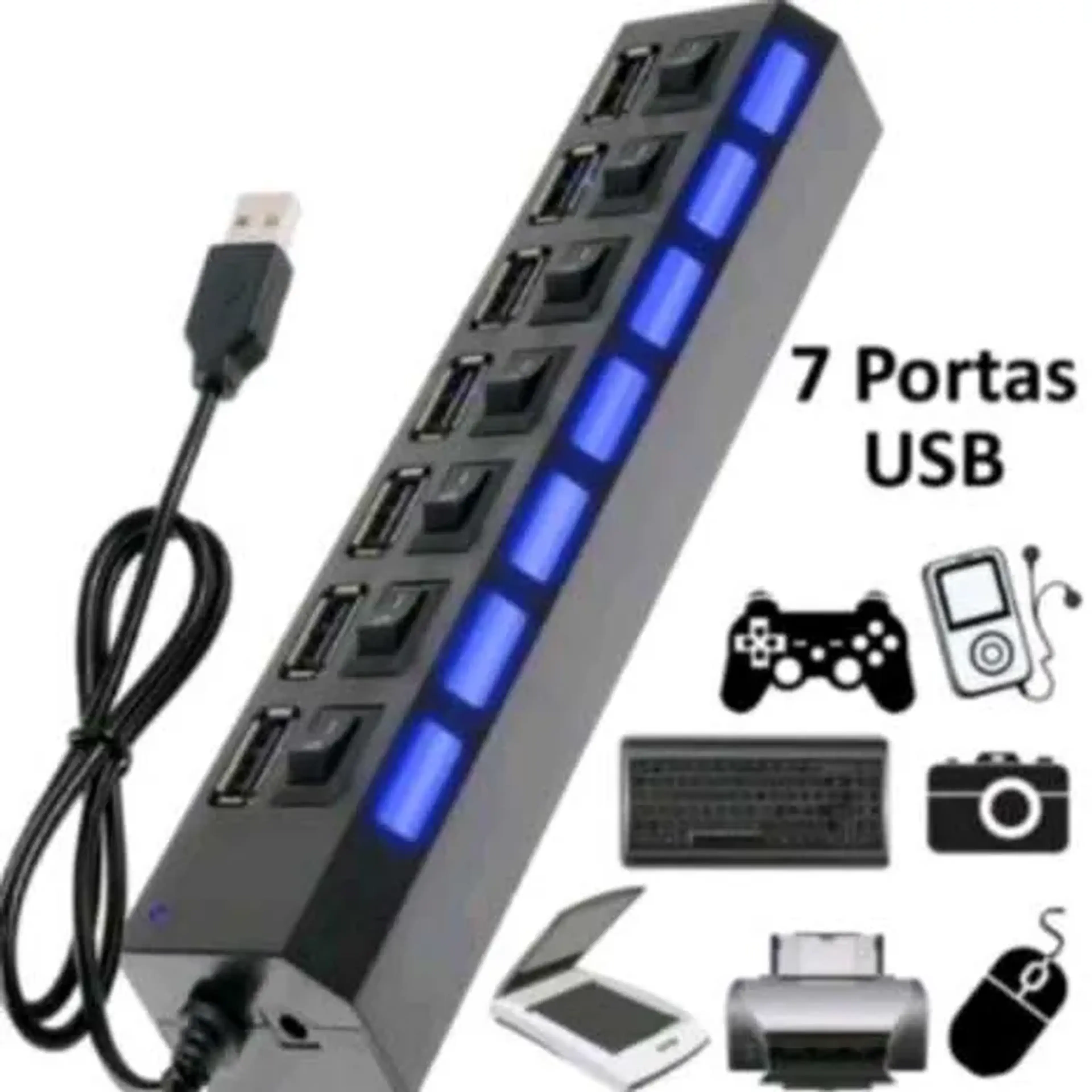 Hub Usb 2.0 7 portas Importado imagem