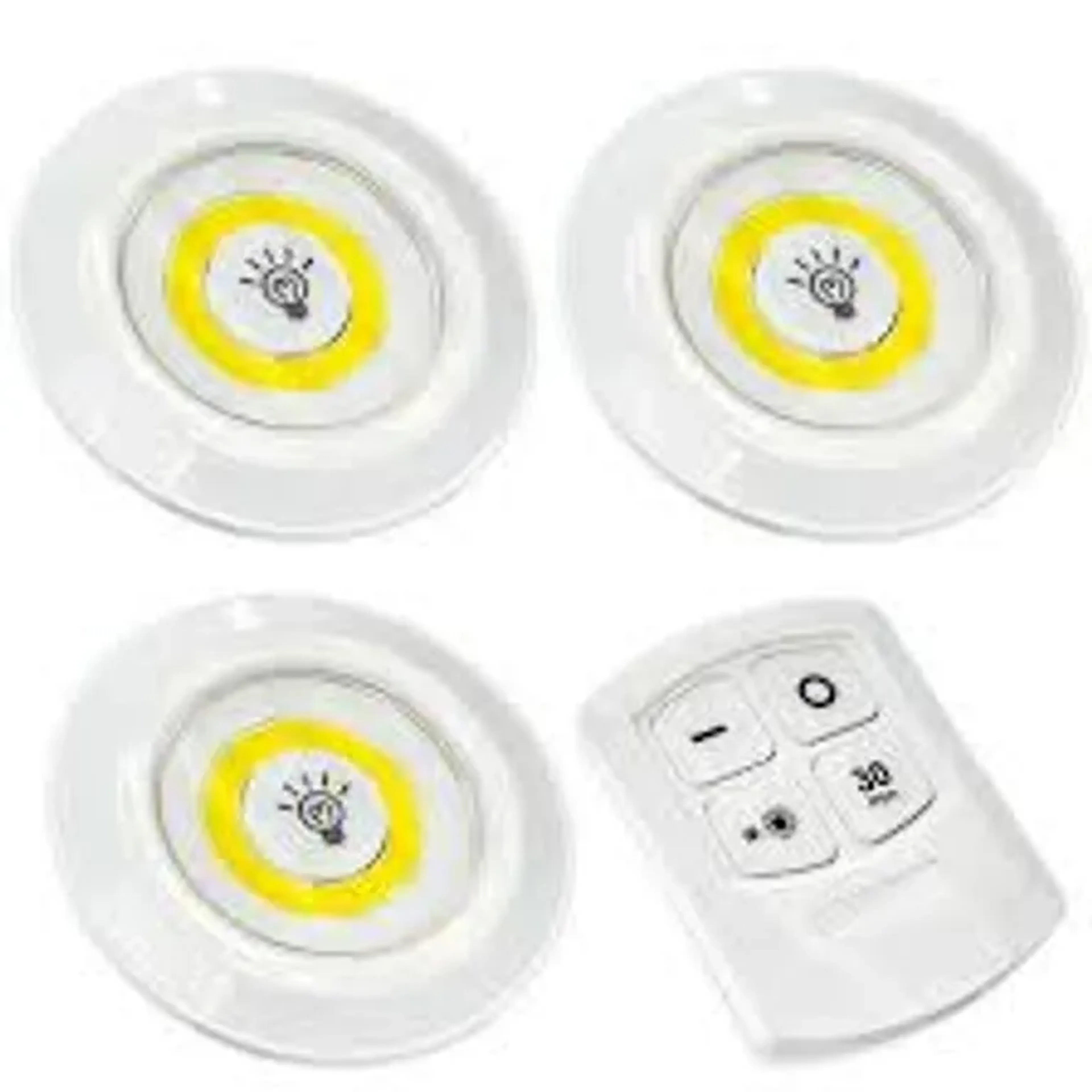 Kit 3 Lâmpadas Luminárias Led Sem Fio Controle Remoto imagem