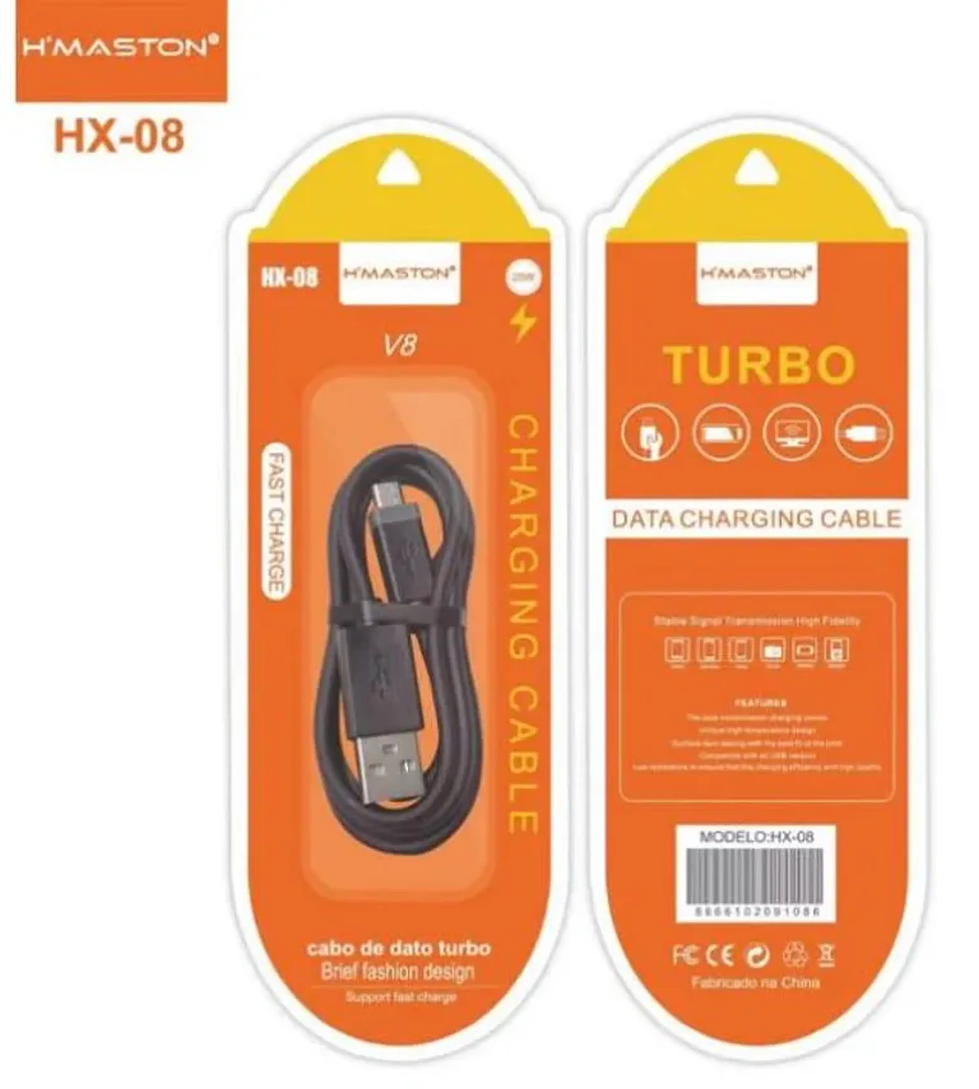 CABO V8 HMASTON DADOS E CARGA TURBO 60W imagem