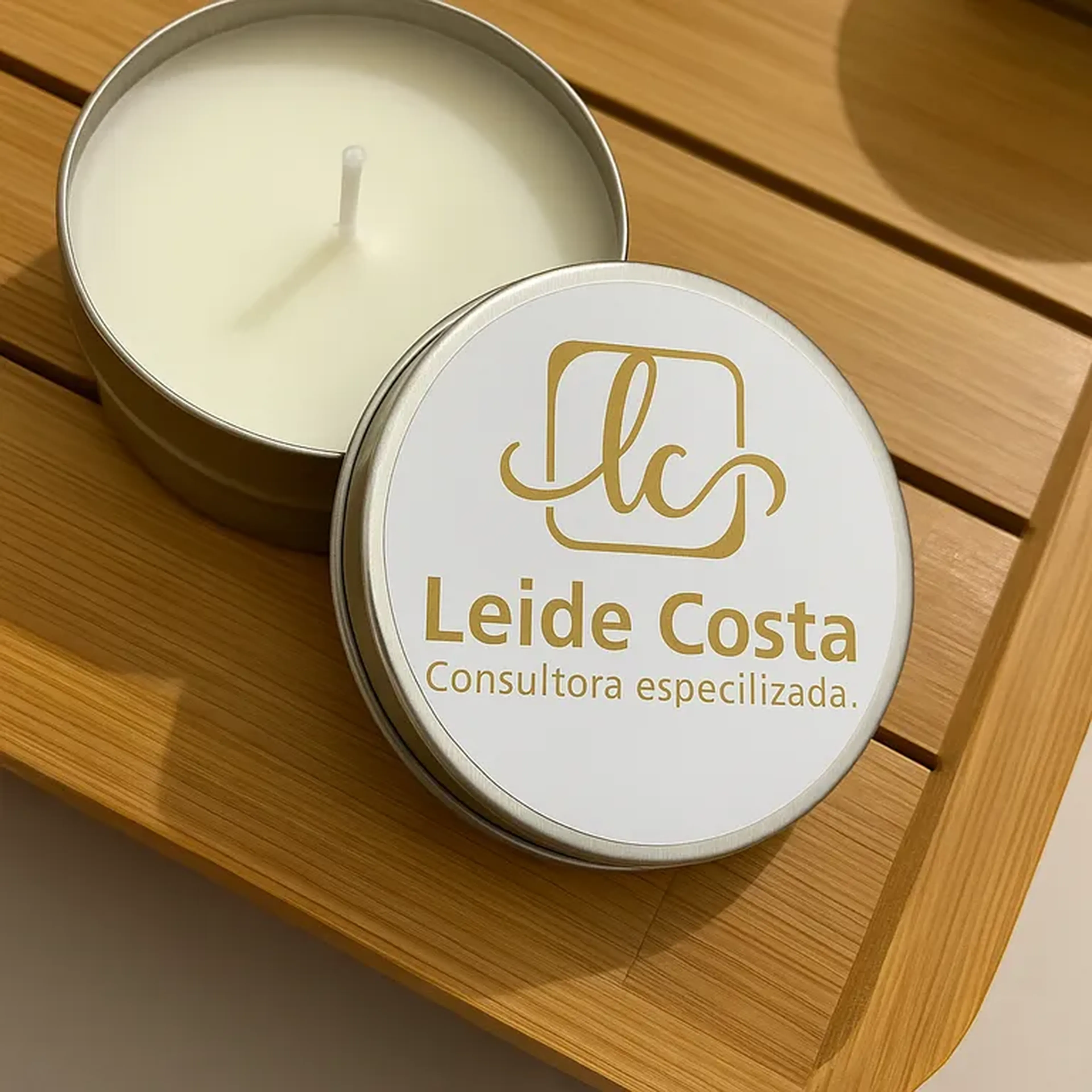 30 Mini Vela Lata 5x5 com Logo imagem