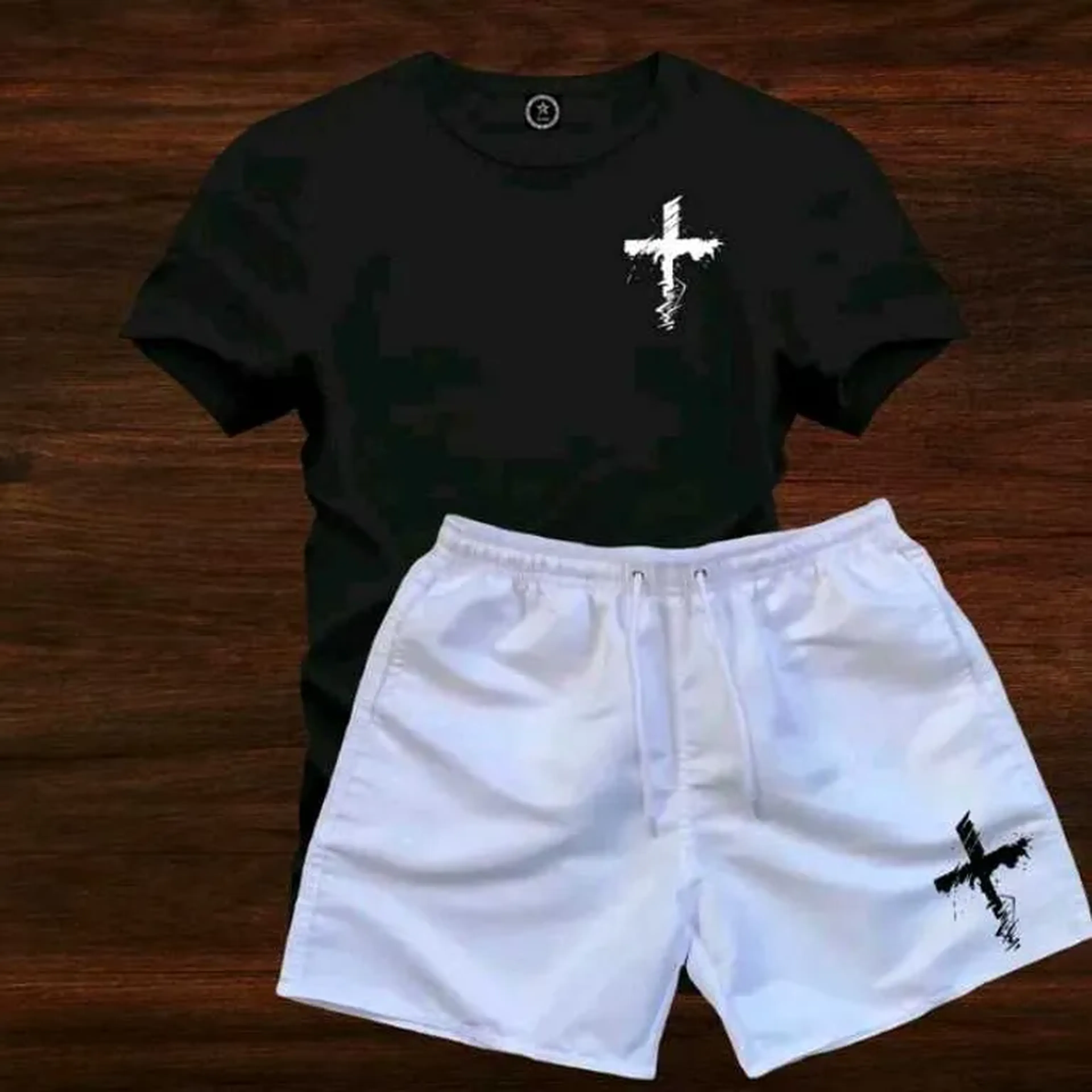 Kit conjunto CAMISA+SHORTS CRUZ RISCADA imagem