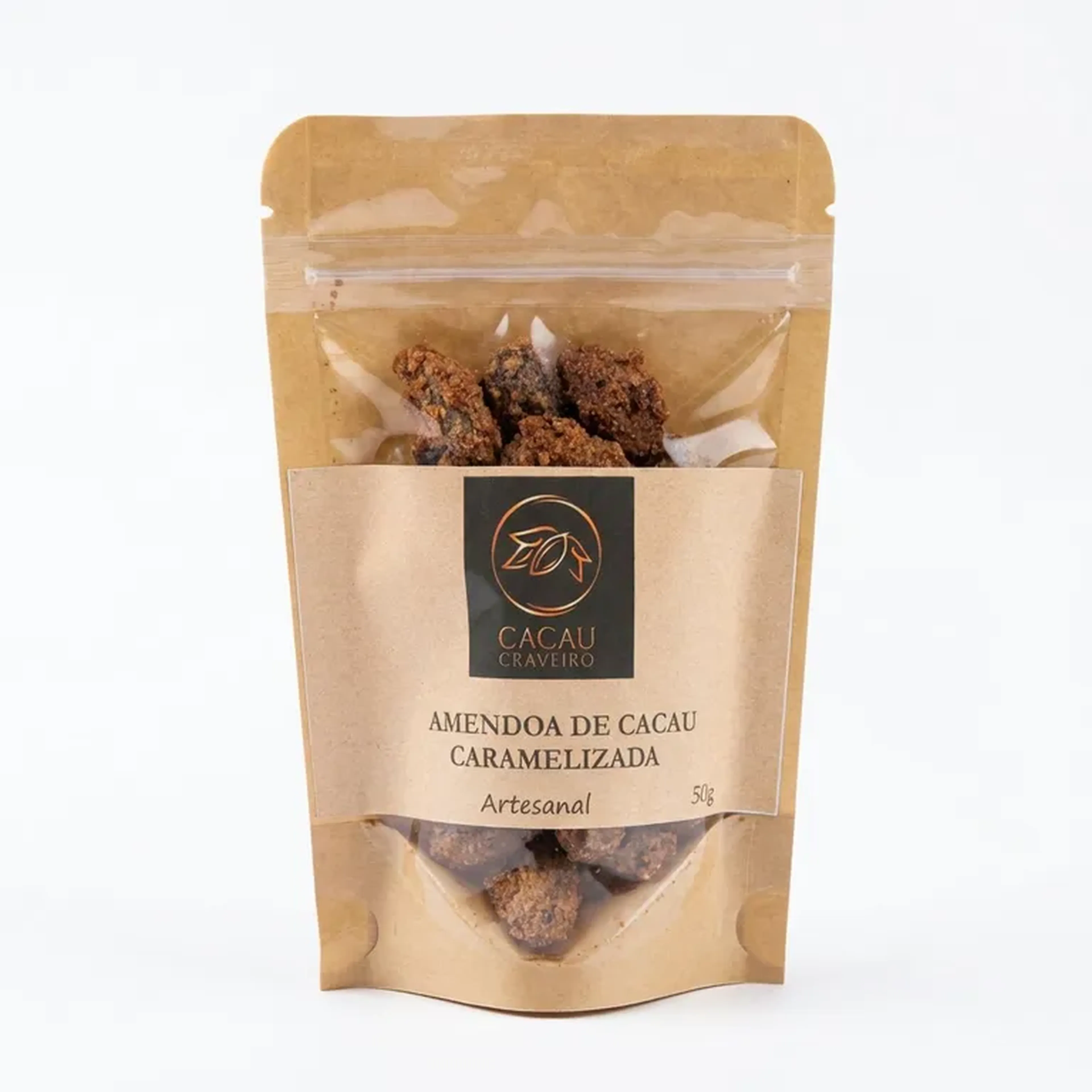 amêndoas de cacau caramelizadas 100g imagem