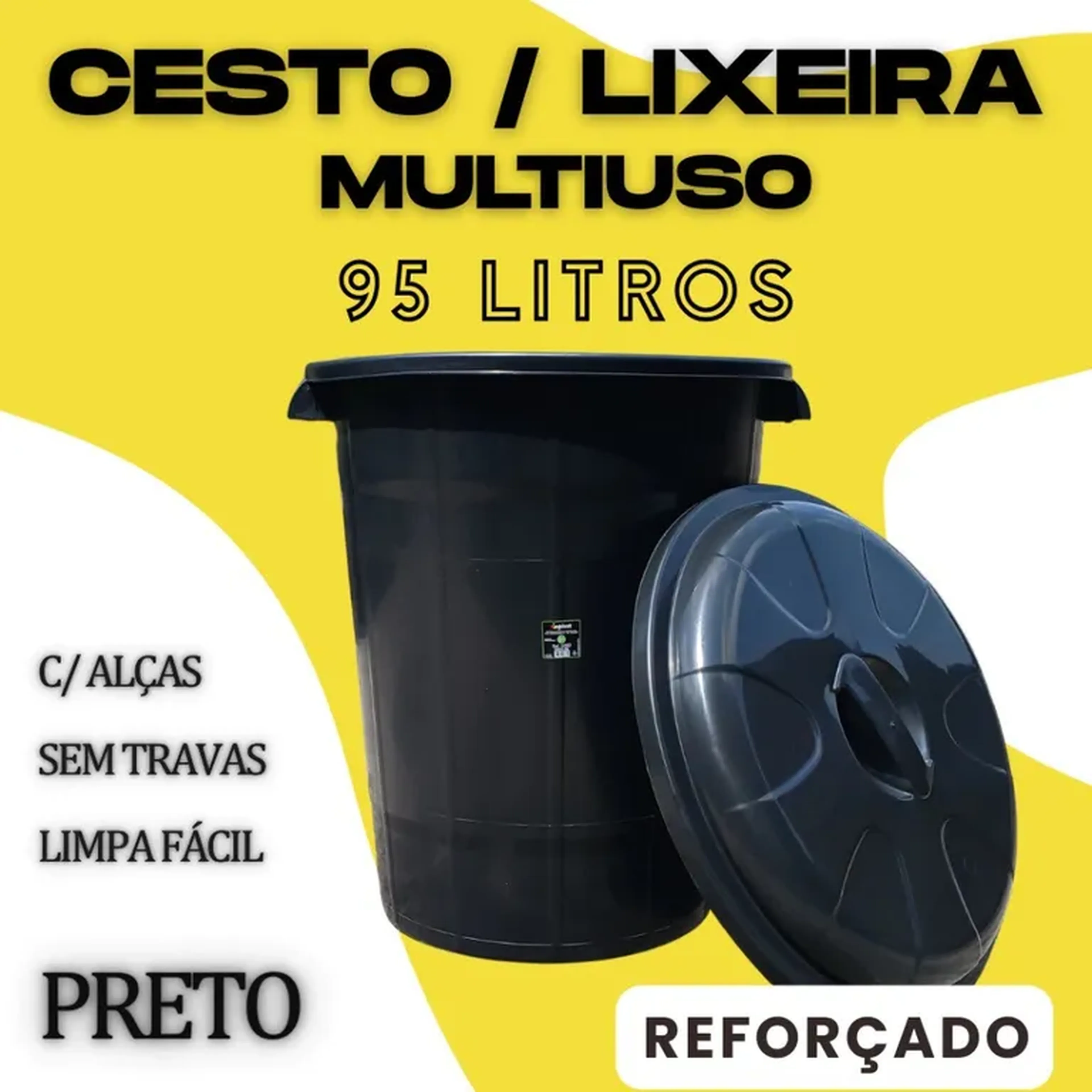 Lixeira Multiuso Cesto Cestão Cesta Lixo 90 Litros imagem