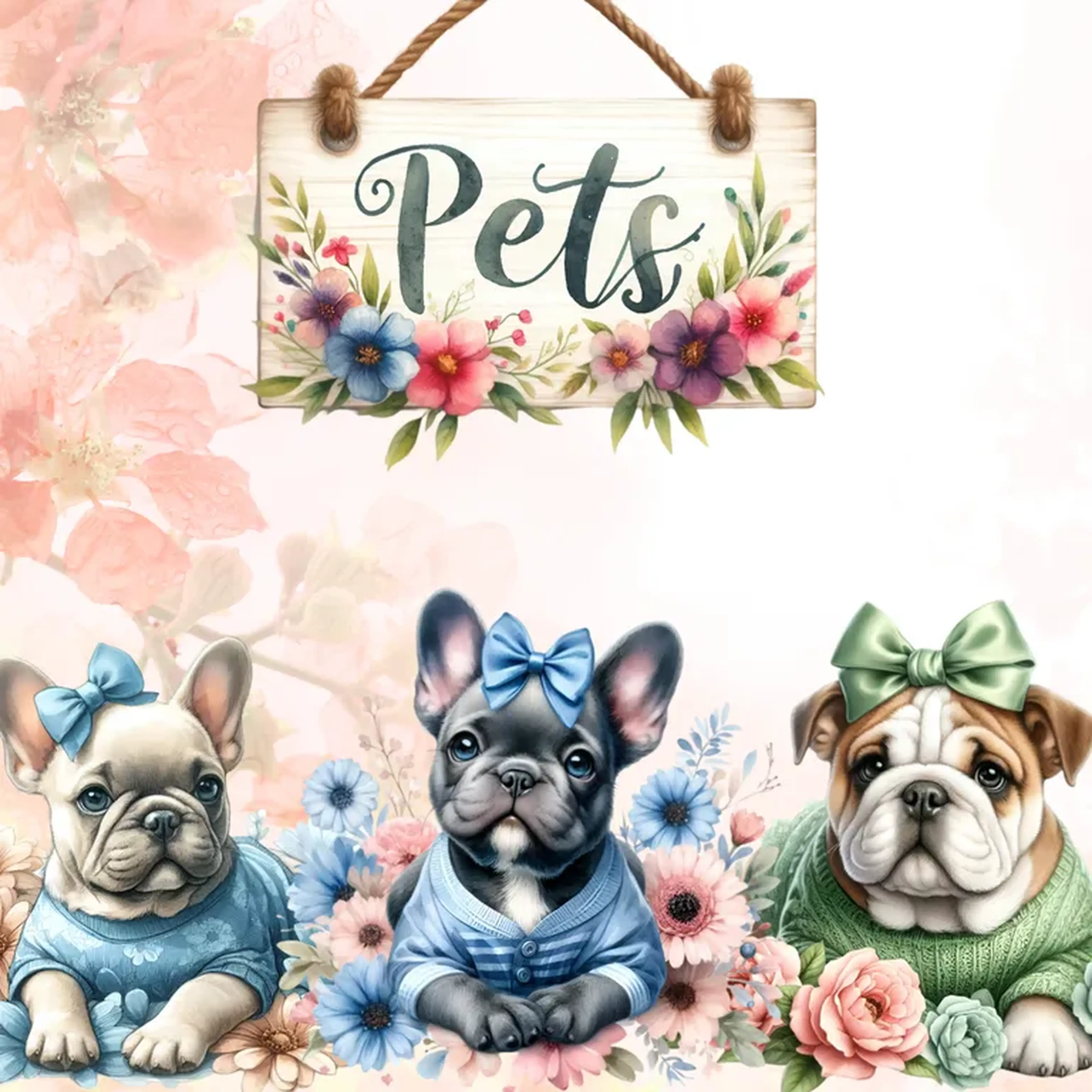 Kit Digital Pets Aquarela imagem