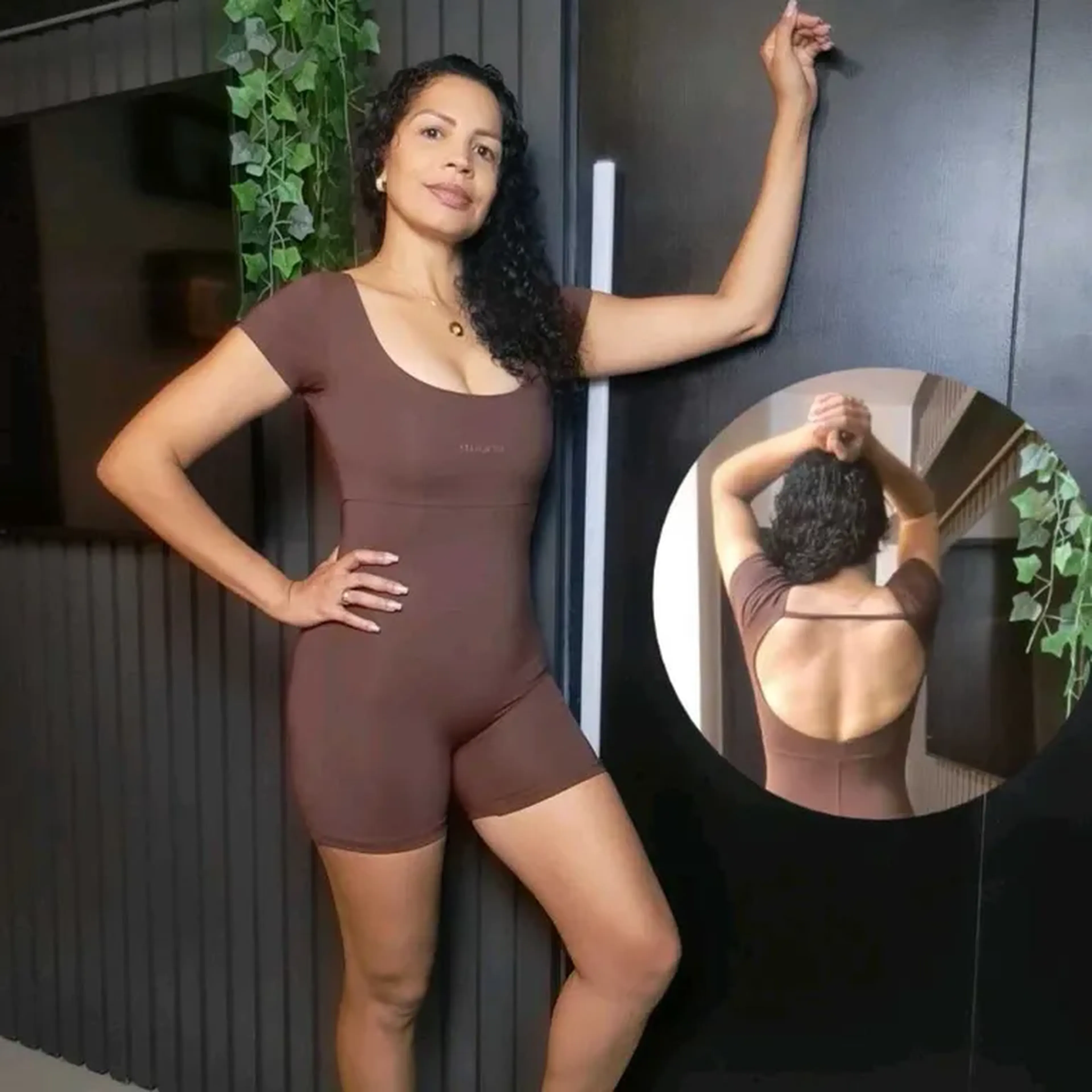 Macaquinho Marrom com Manga imagem