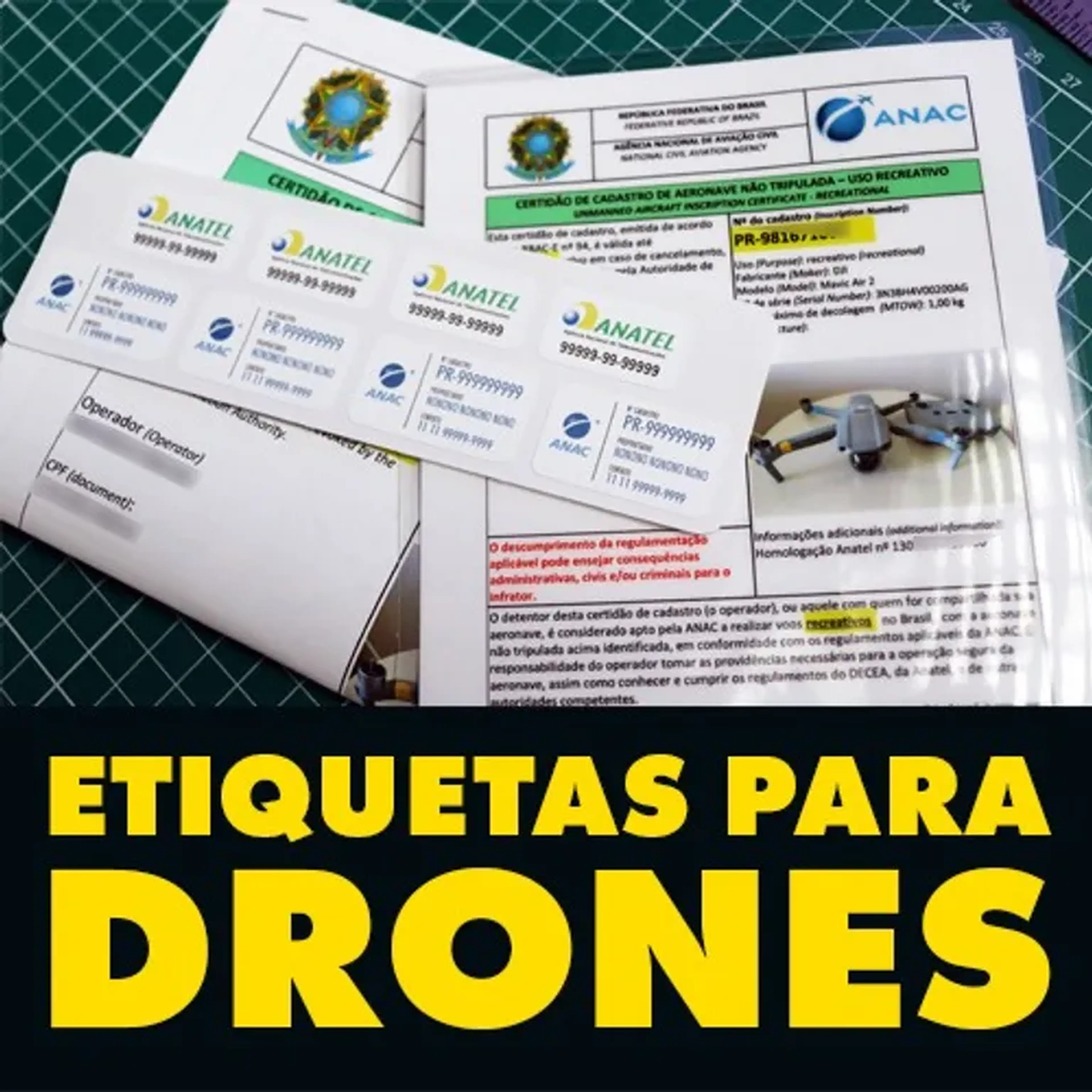 Etiquetas para Drones + Impressos Plastificados imagem