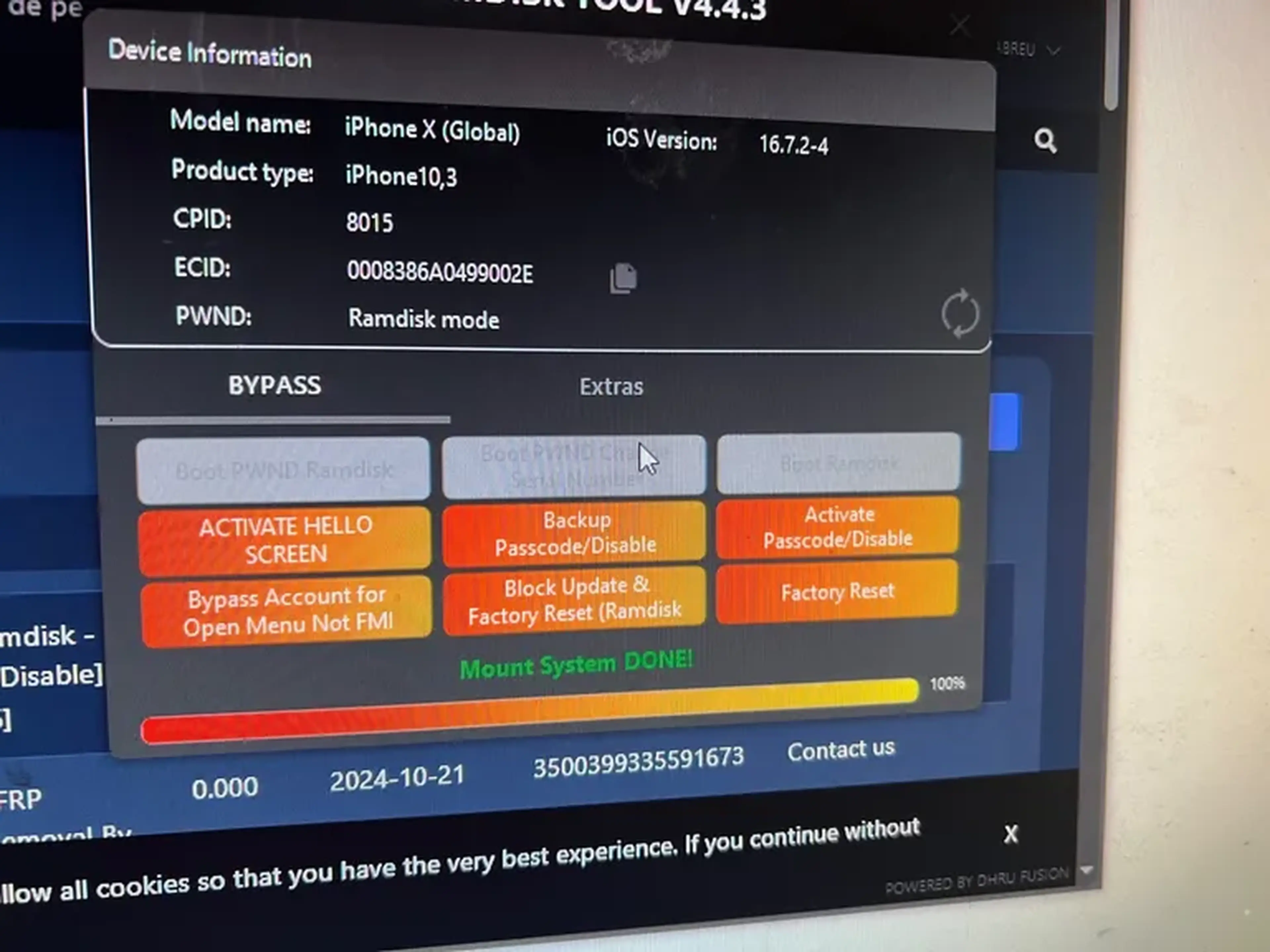 Frp File Premium Registro ( ECID) iPhone 6s ao X e iPads imagem