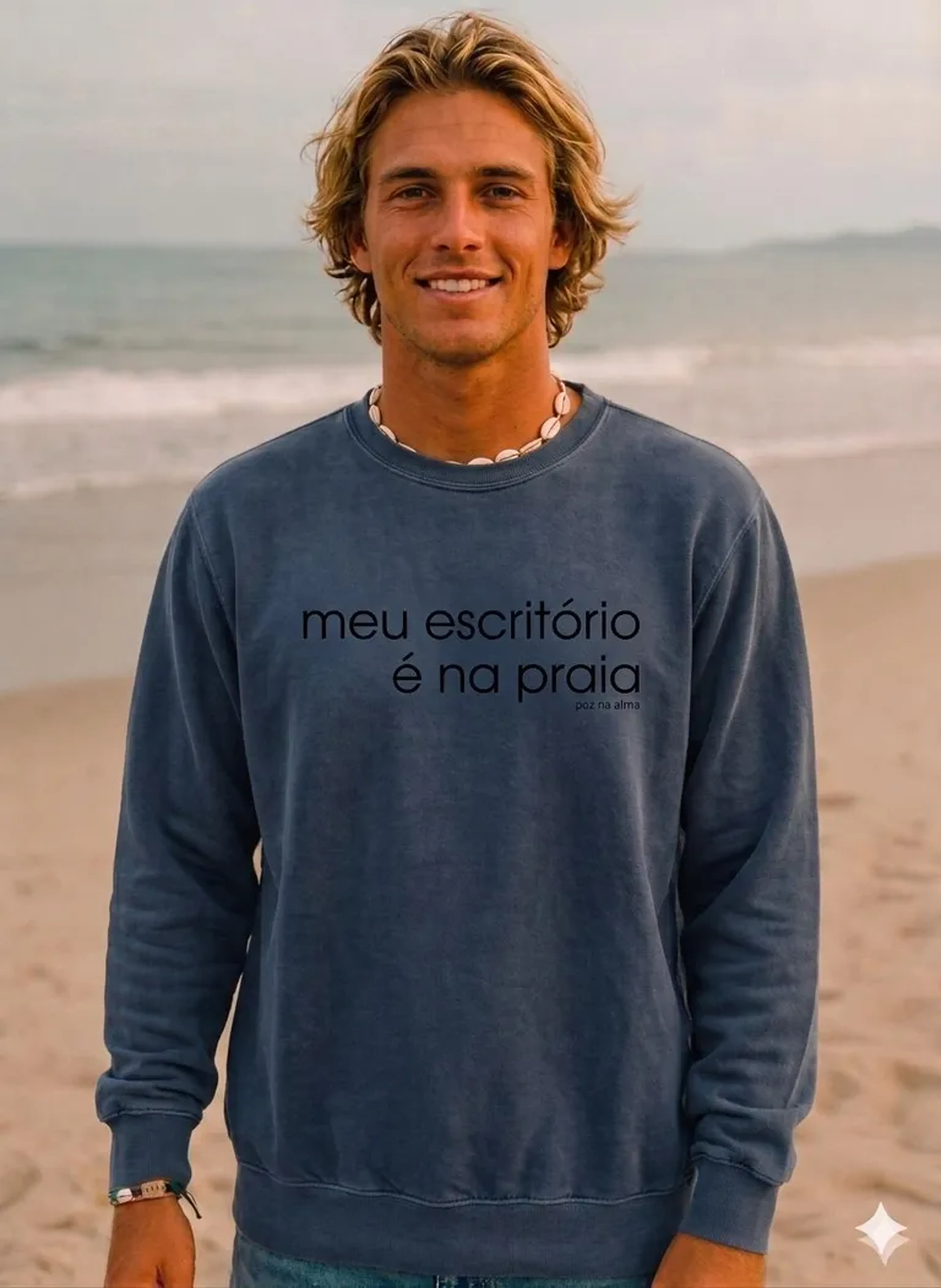 Moleton Azul Frases Preto imagem