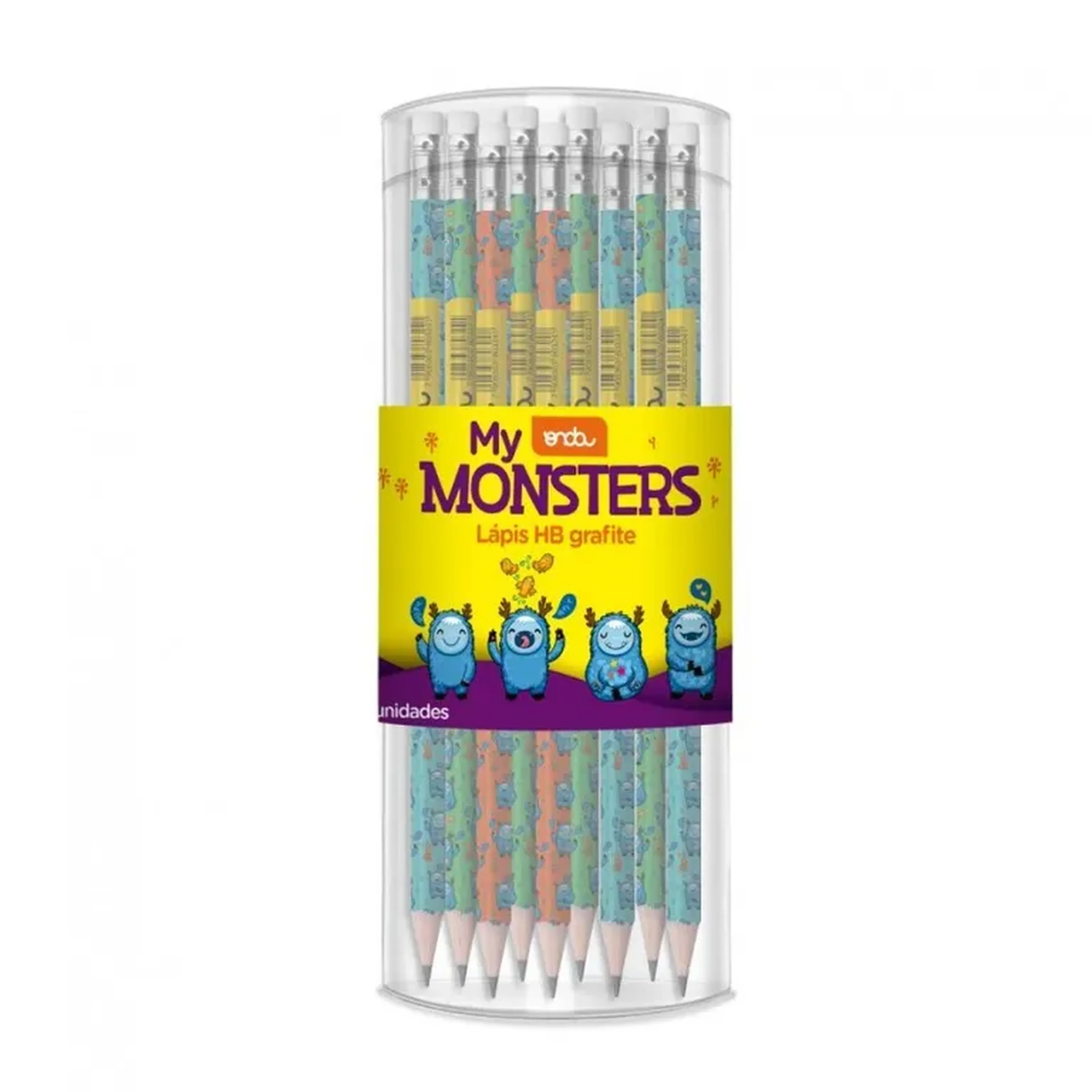 Lápis HB Grafite com Borracha - My Monster imagem