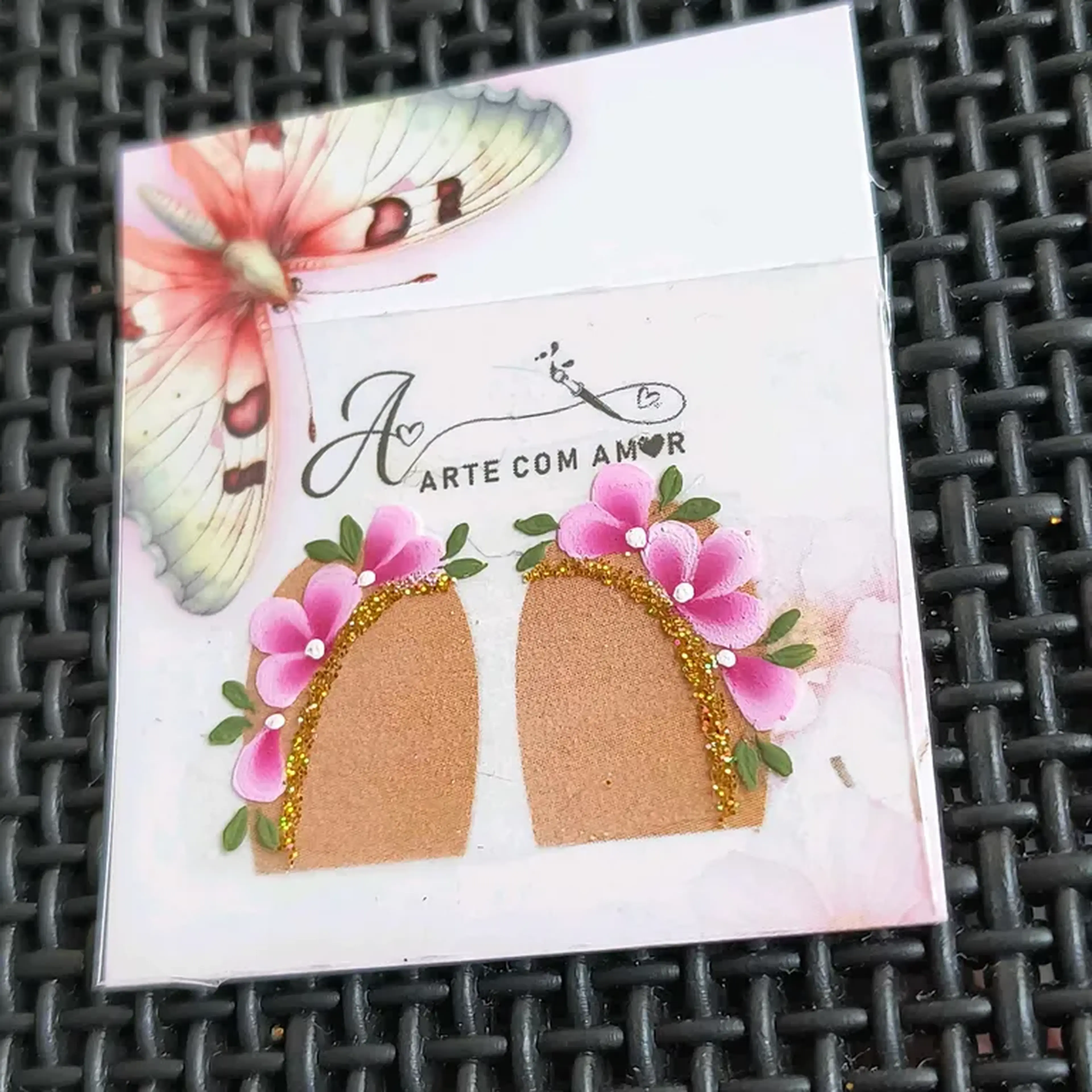 Filha única flores rosa com glitter imagem