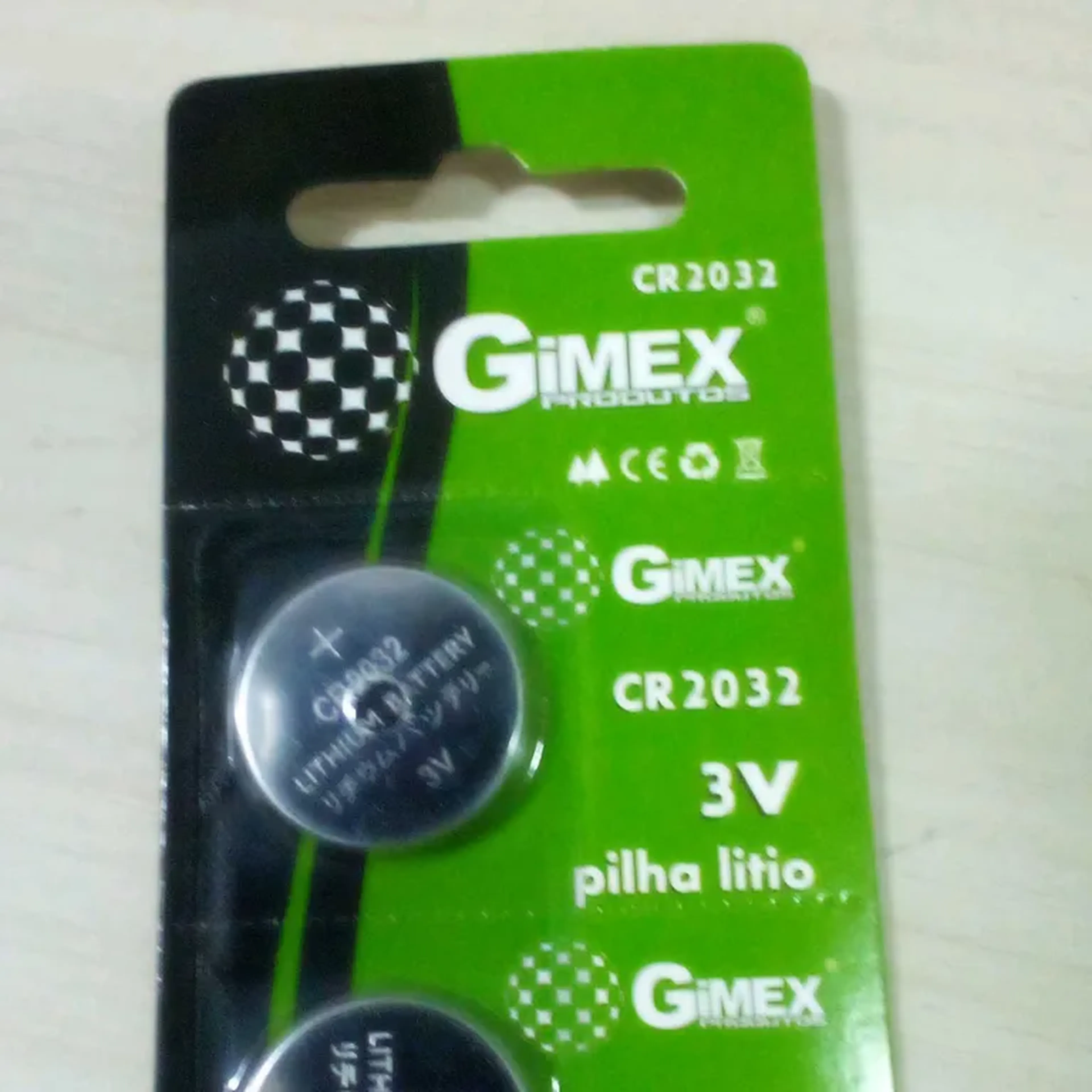 Bateria Litio 3V CR2032 GIMEX imagem