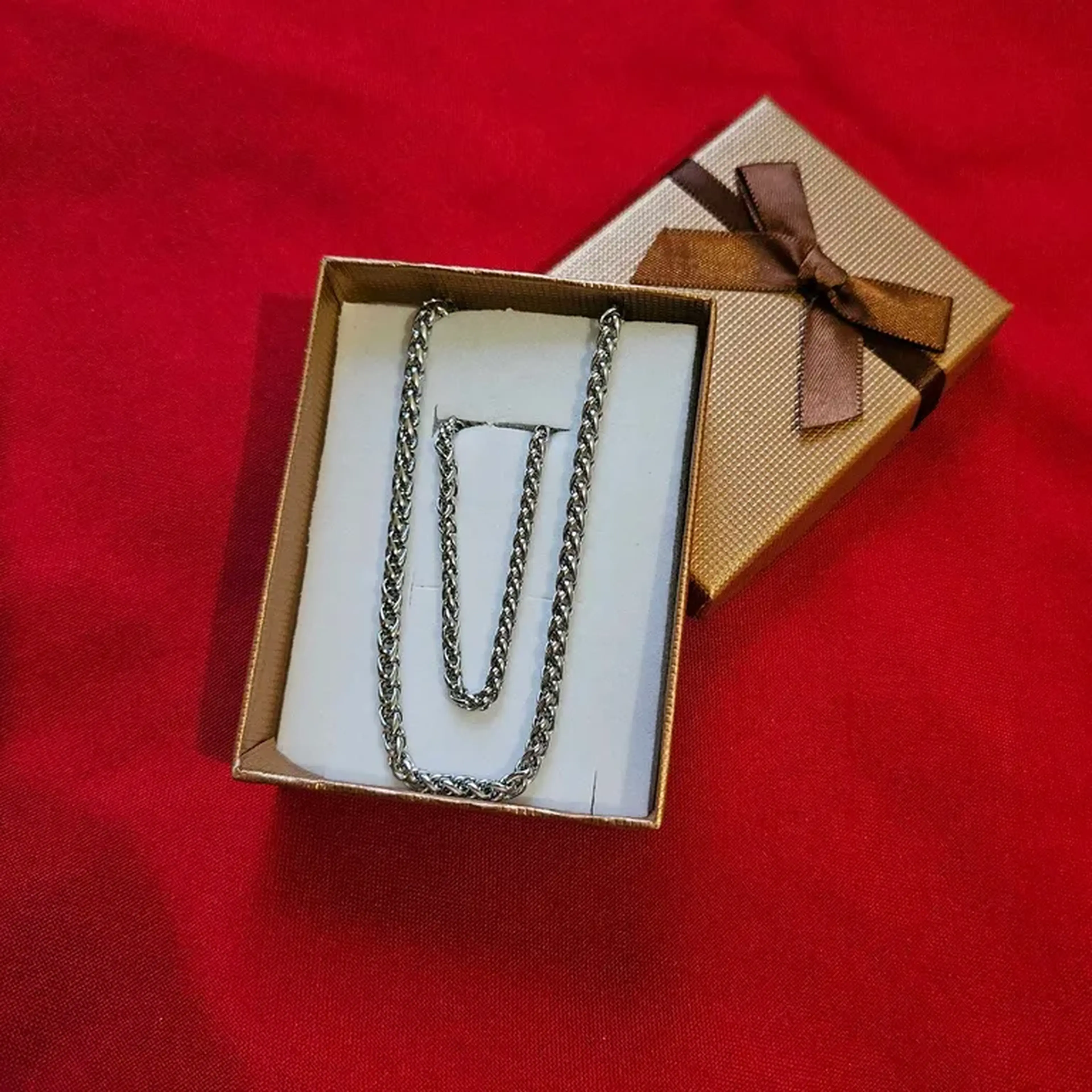 Colar e Pulseira masculino- Aço inoxidável banho de Verniz Prata imagem