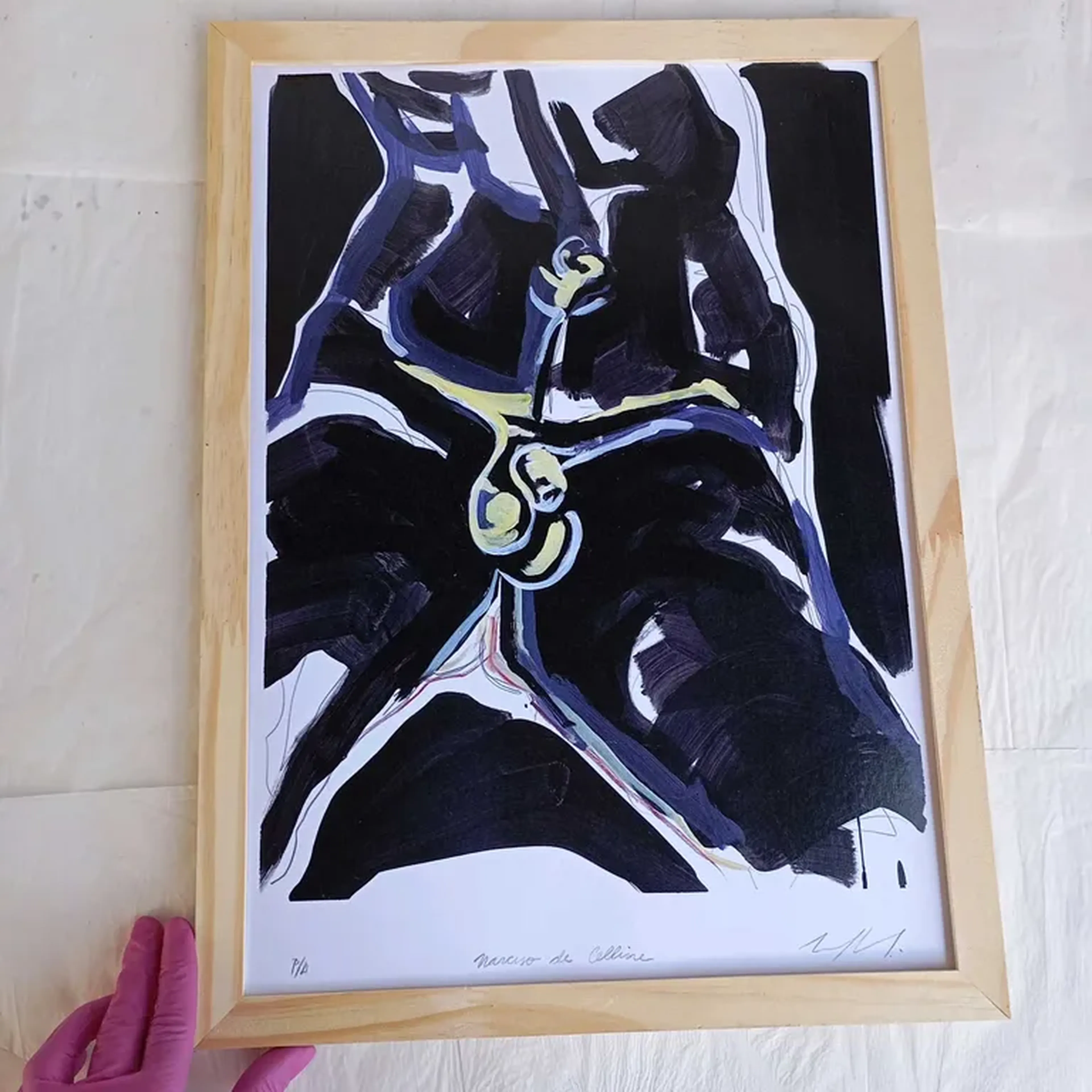 Para 5° C - Narciso de Cellini - 30x42 cm moldura plana imagem