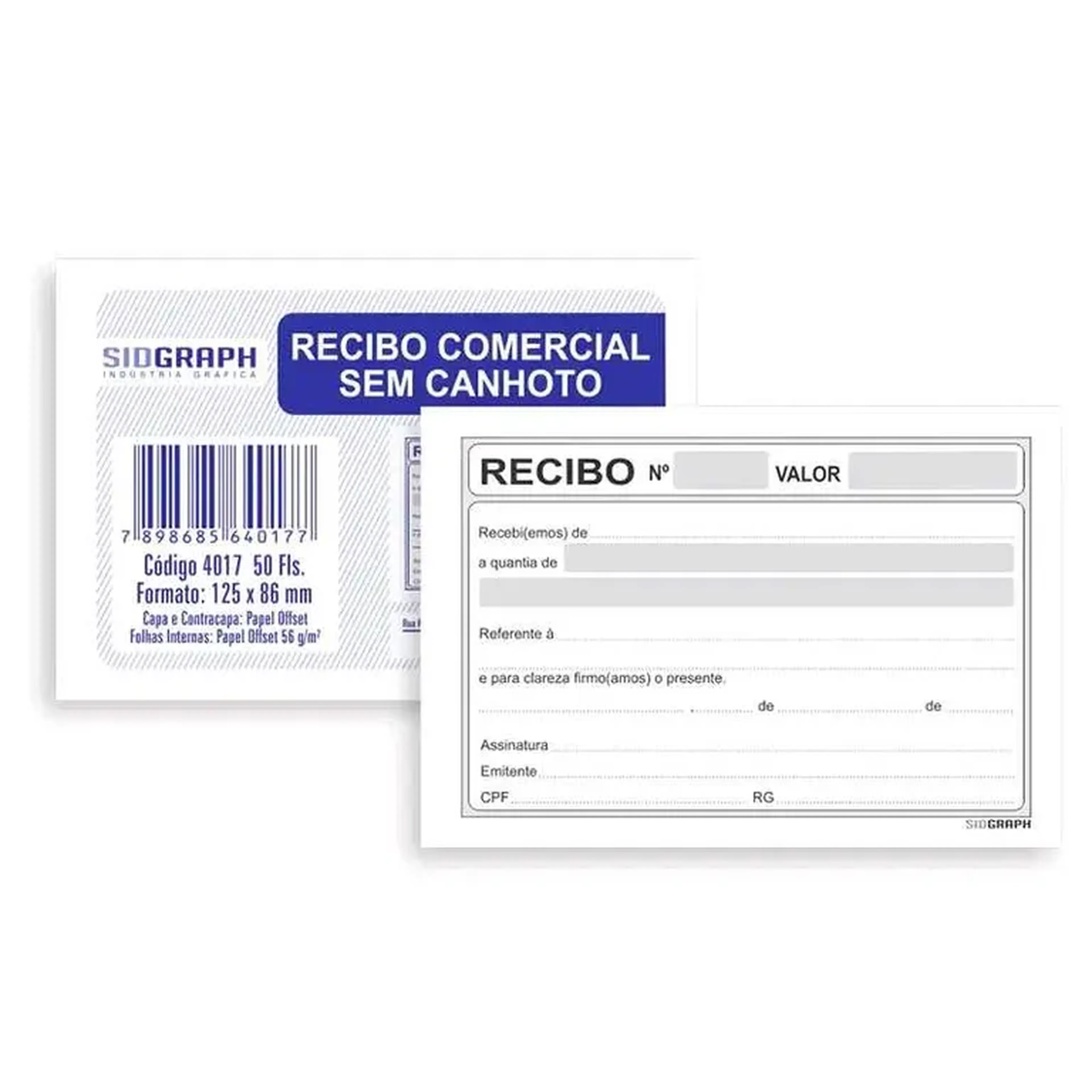 Recibo Comercial Sem Canhoto imagem