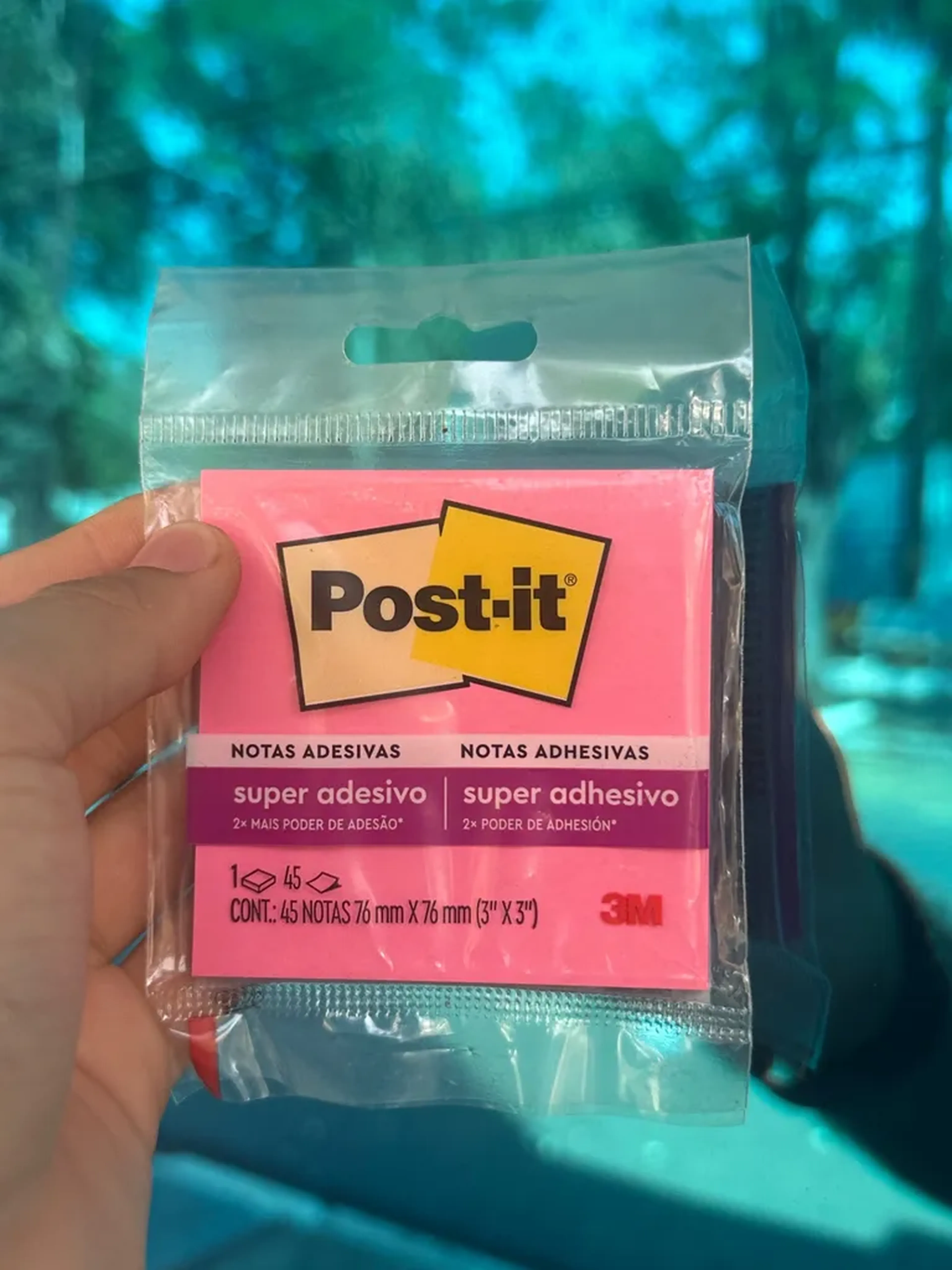 Post-it, 3M, Bloco de Notas Adesivas, Rosa, 76mm x76mm, 45 Folha imagem