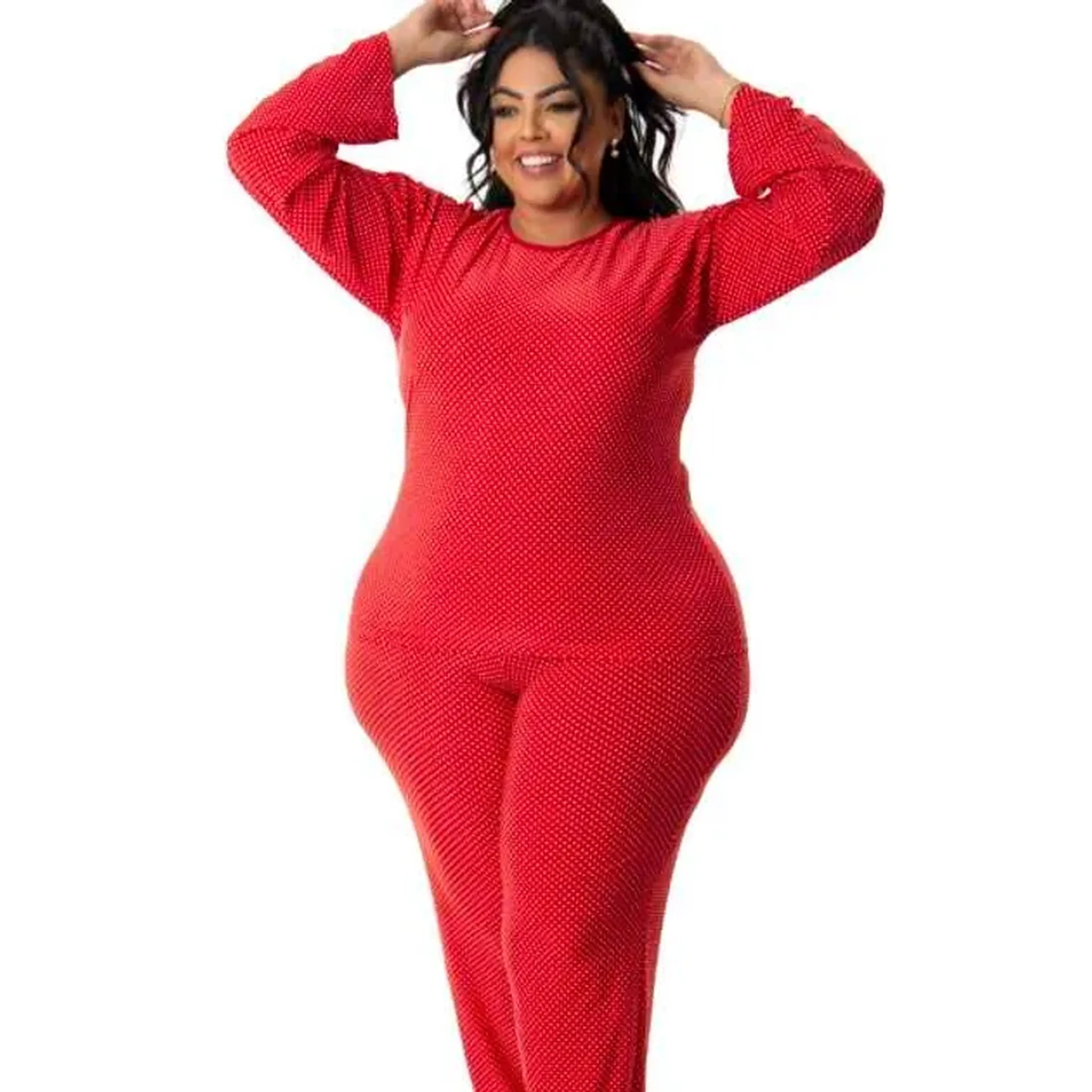 Pijama Longo Feminino Plus Size – BethSKU: PJ-0524 imagem