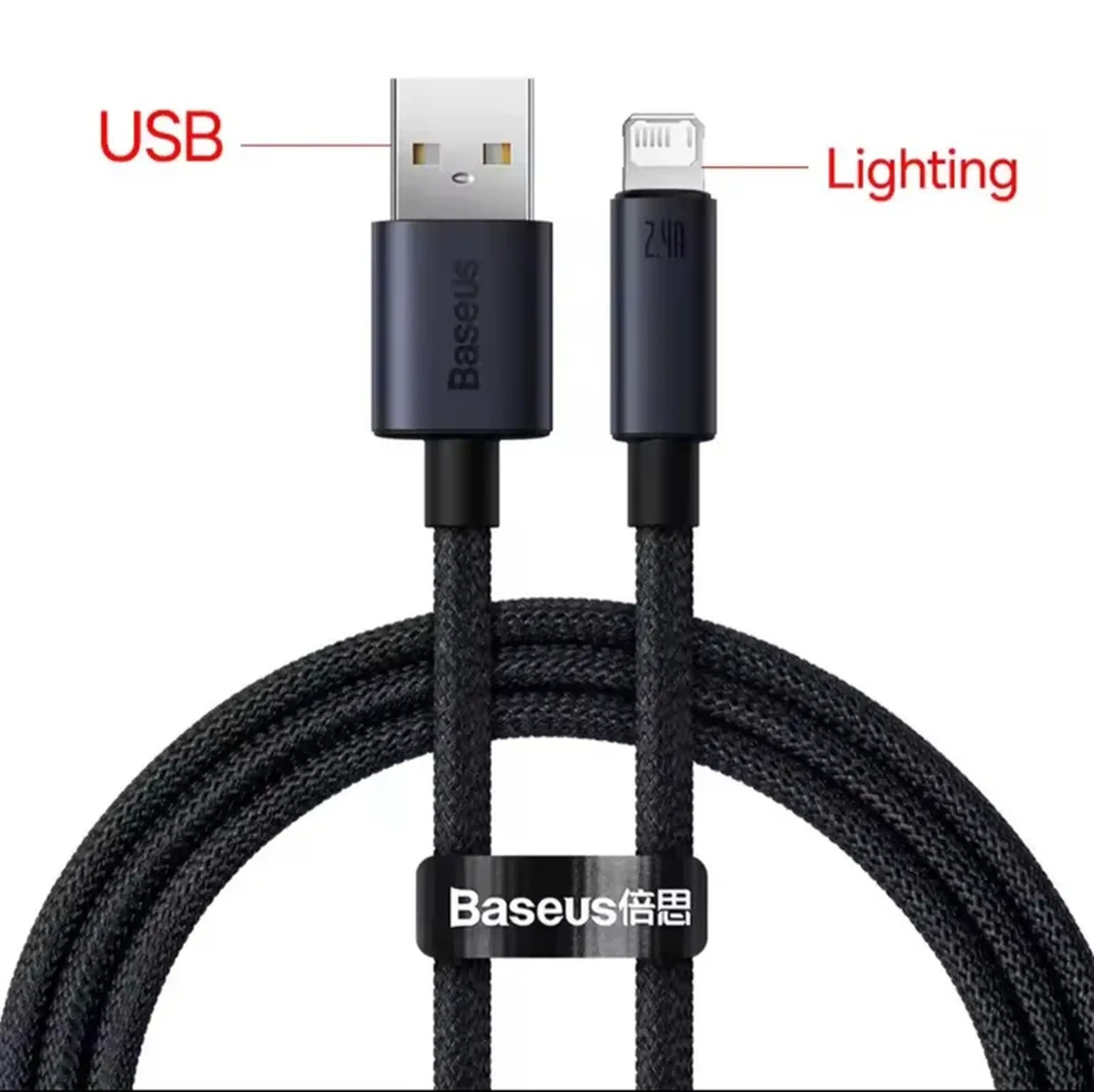 Cabo turbo iPhone 20w Tipo A - Lightning Baseus 1m imagem