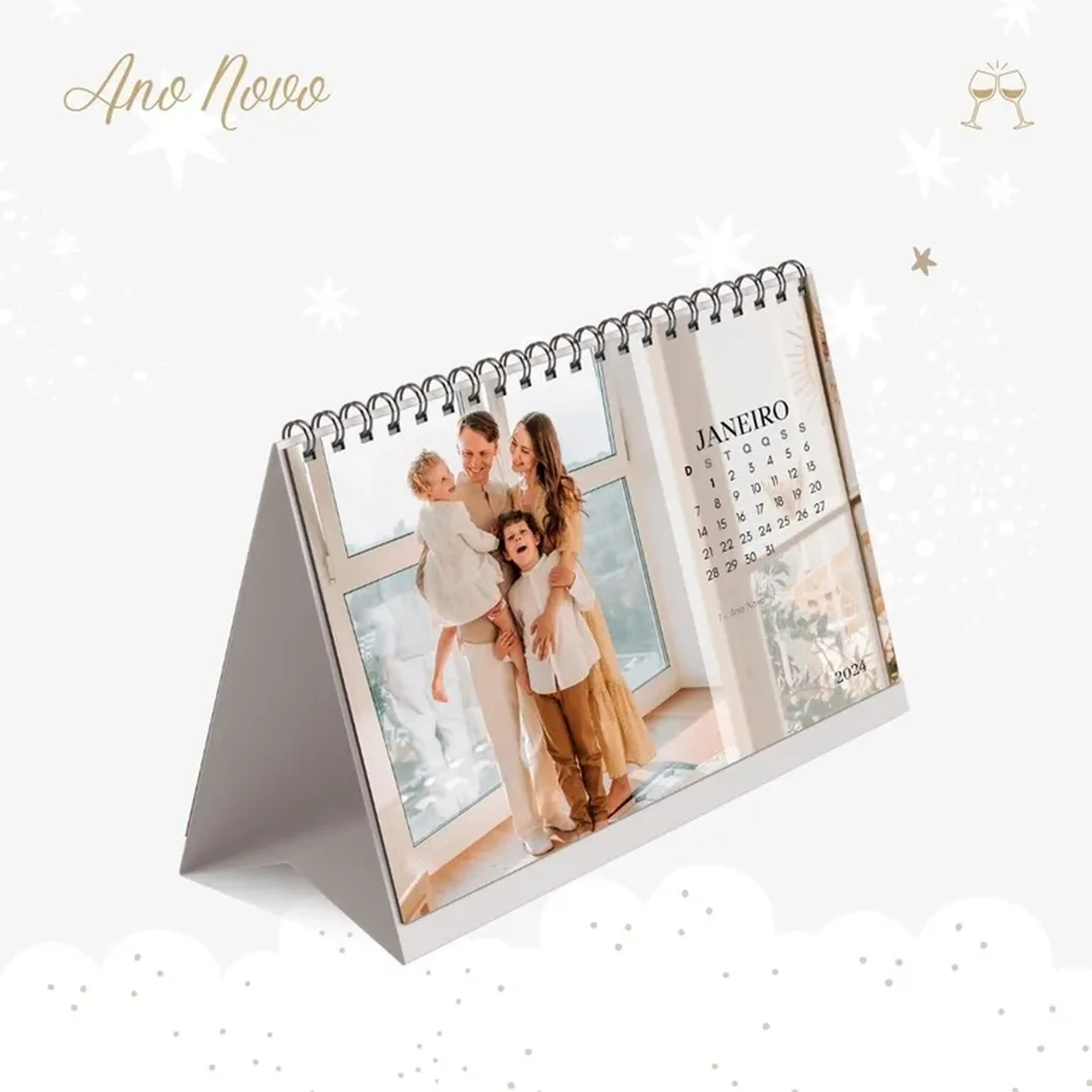 Calendário de Mesa Mensal com Wire-o imagem