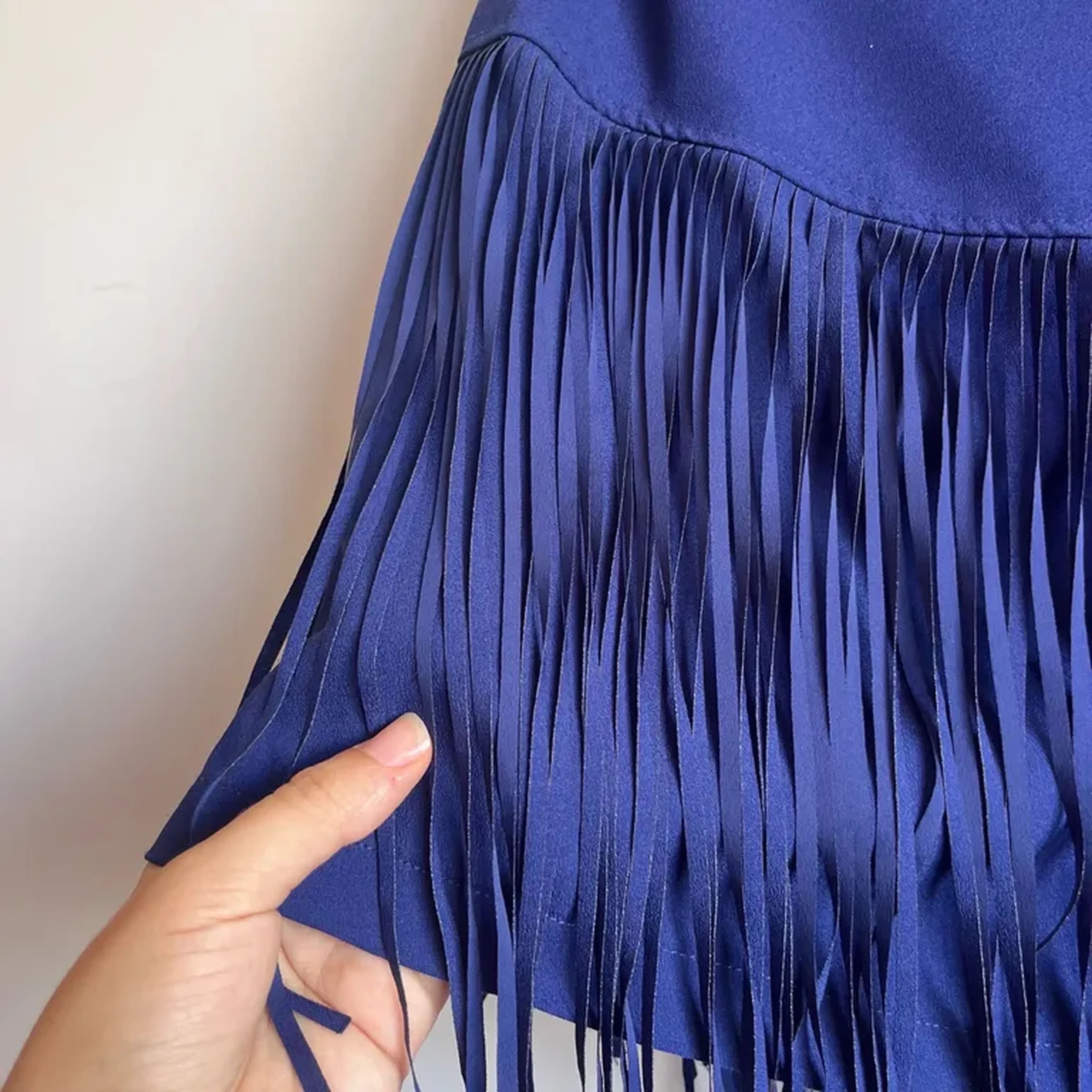 Saia azul com Franjas - Tam 40 imagem