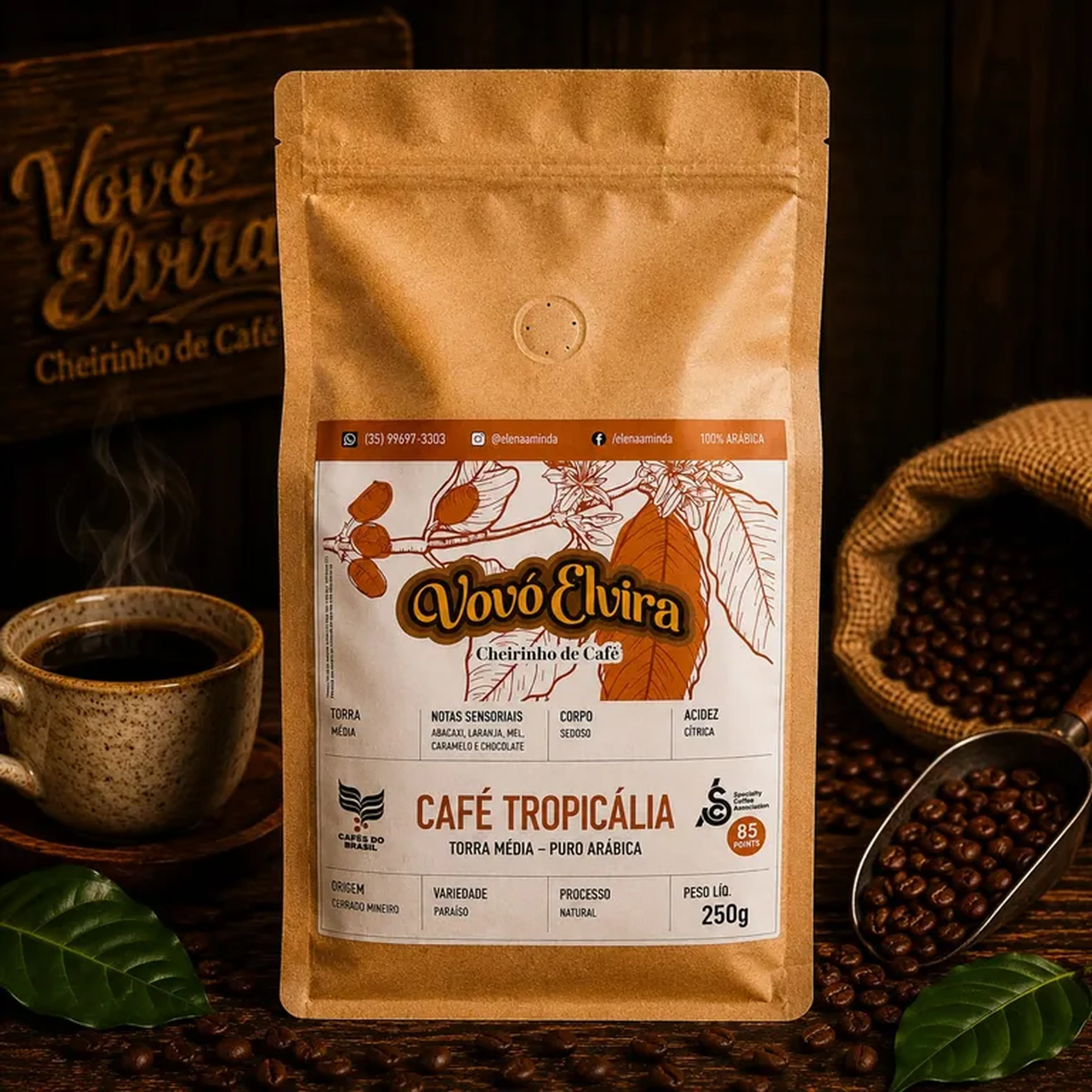 Café Tropicália (Em Pó) Vovó Elvira 250g imagem