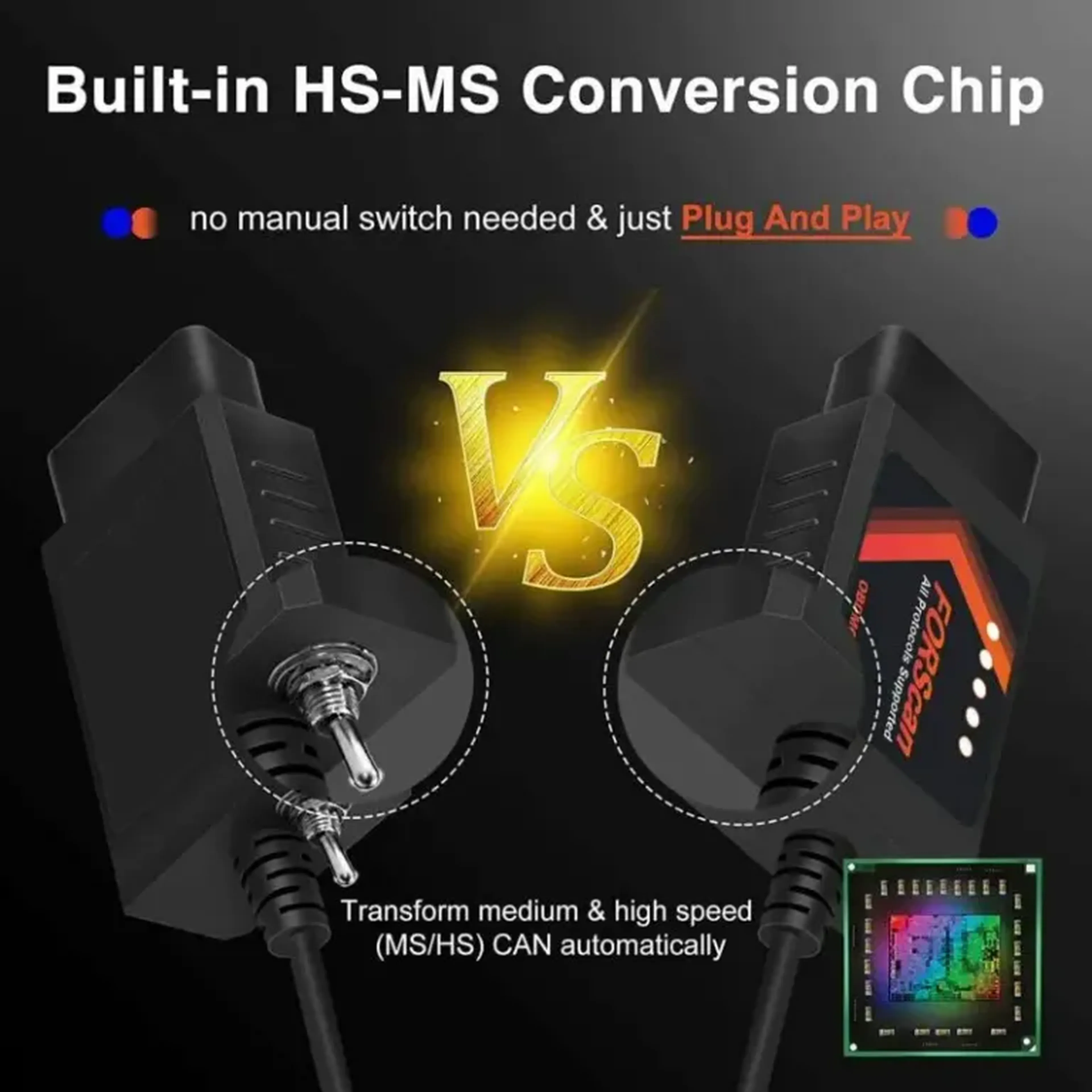 Elm327 Chip de Conversão HS-MS imagem