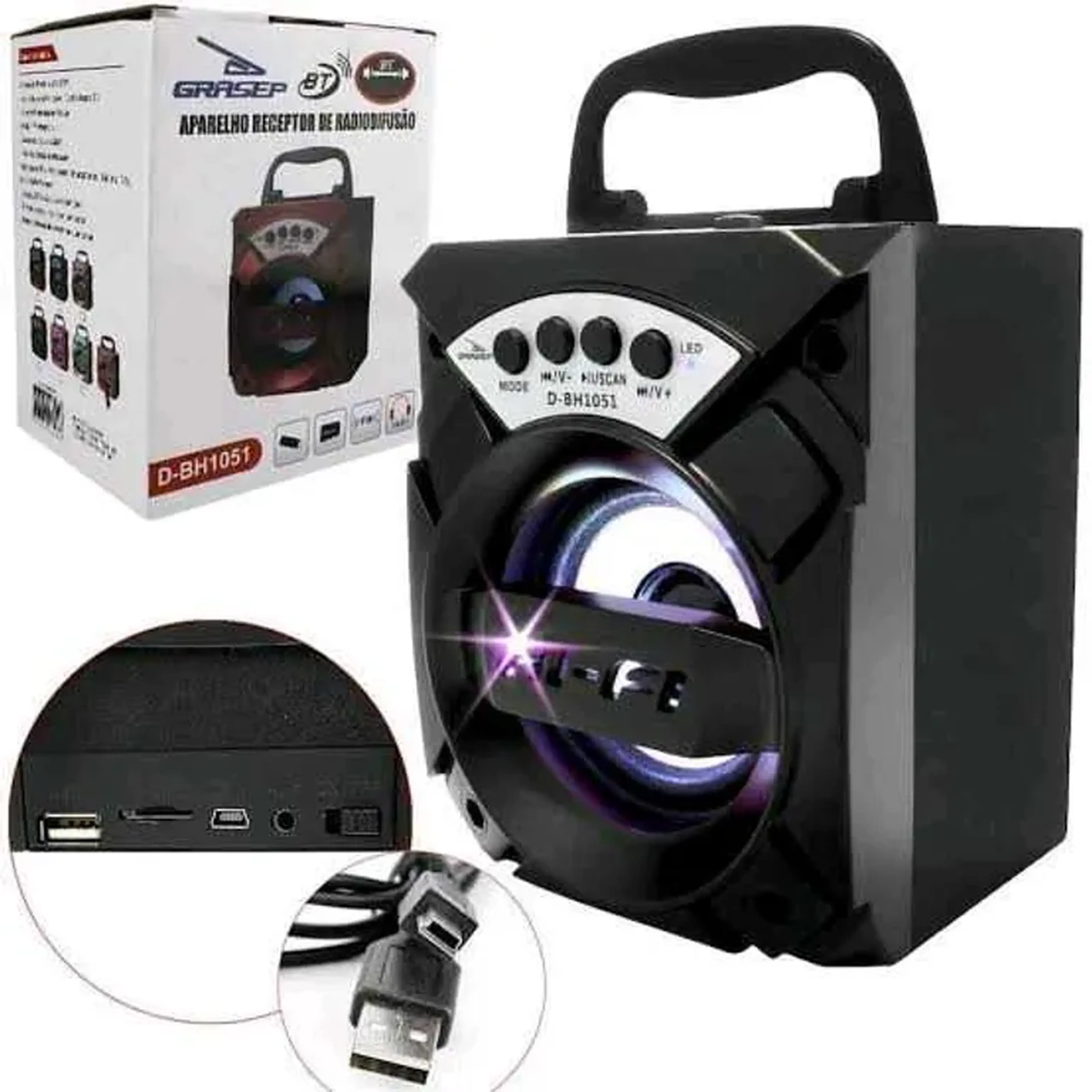 Caixa De Som Grasep Sem Fio Portátil Bluetooth 5.0 D-BH1051 imagem