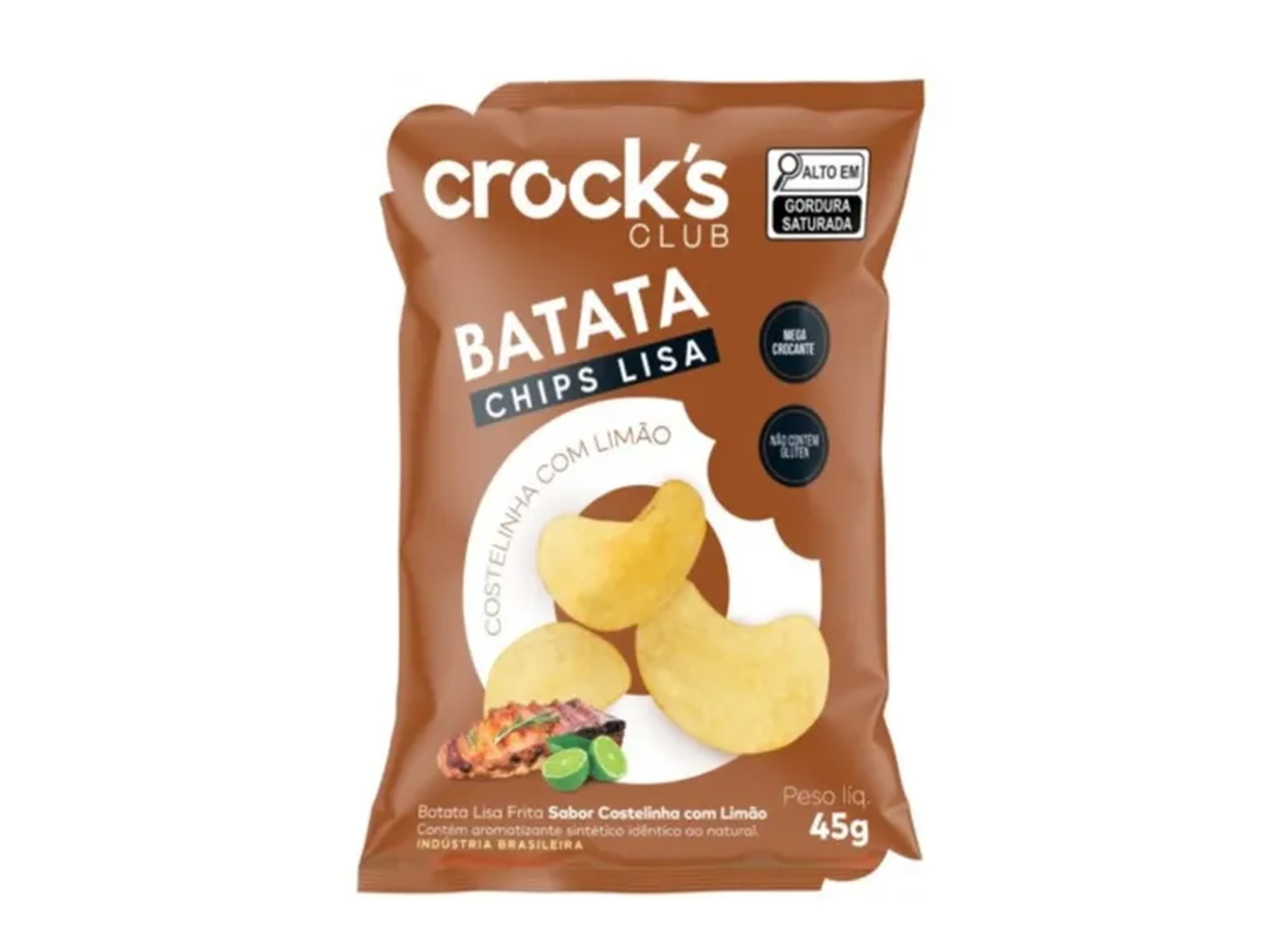 Crocks Club Batatas Chips 45g Costelinha com Limao imagem