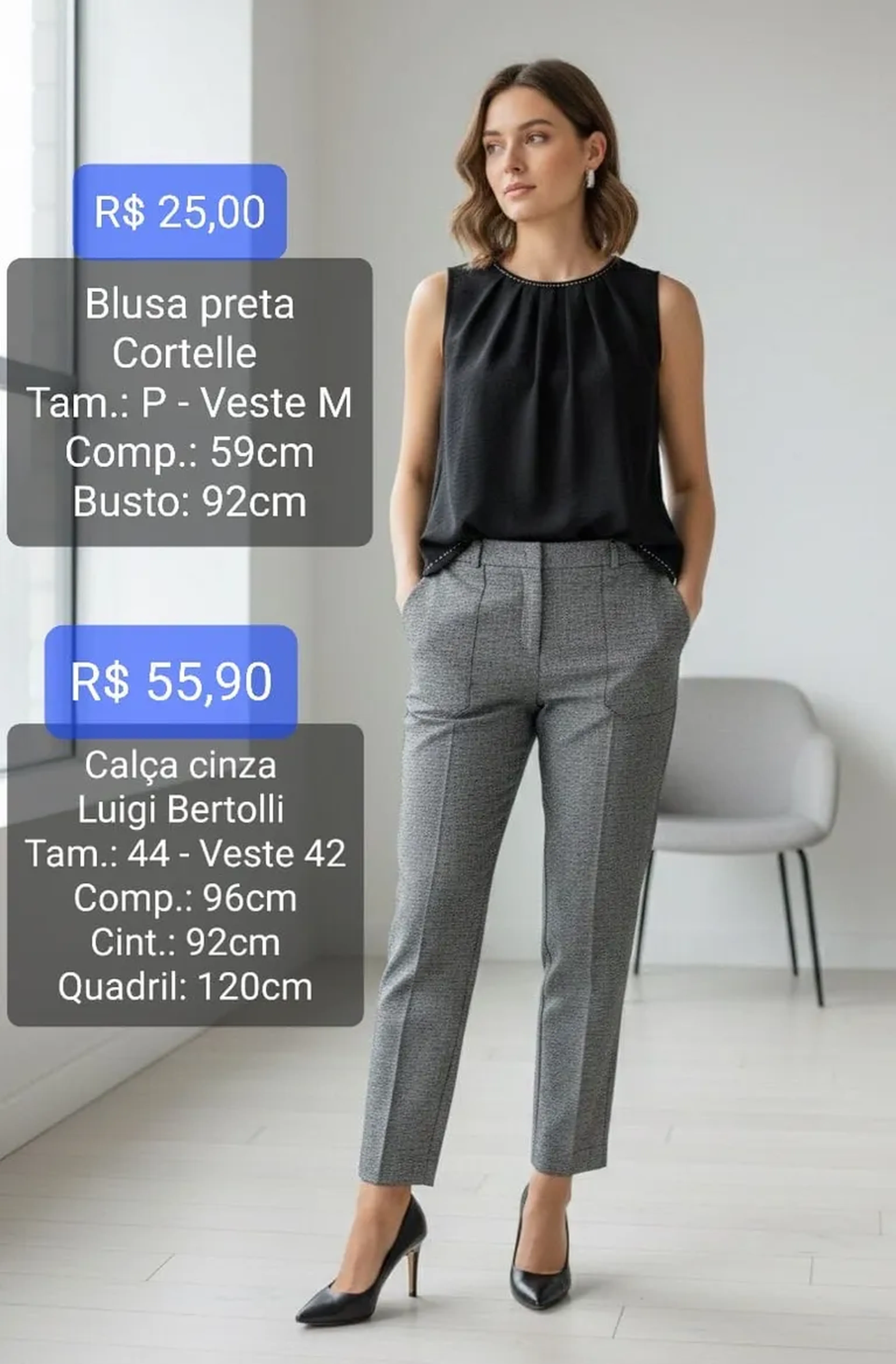 Calça Cinza - 42 imagem