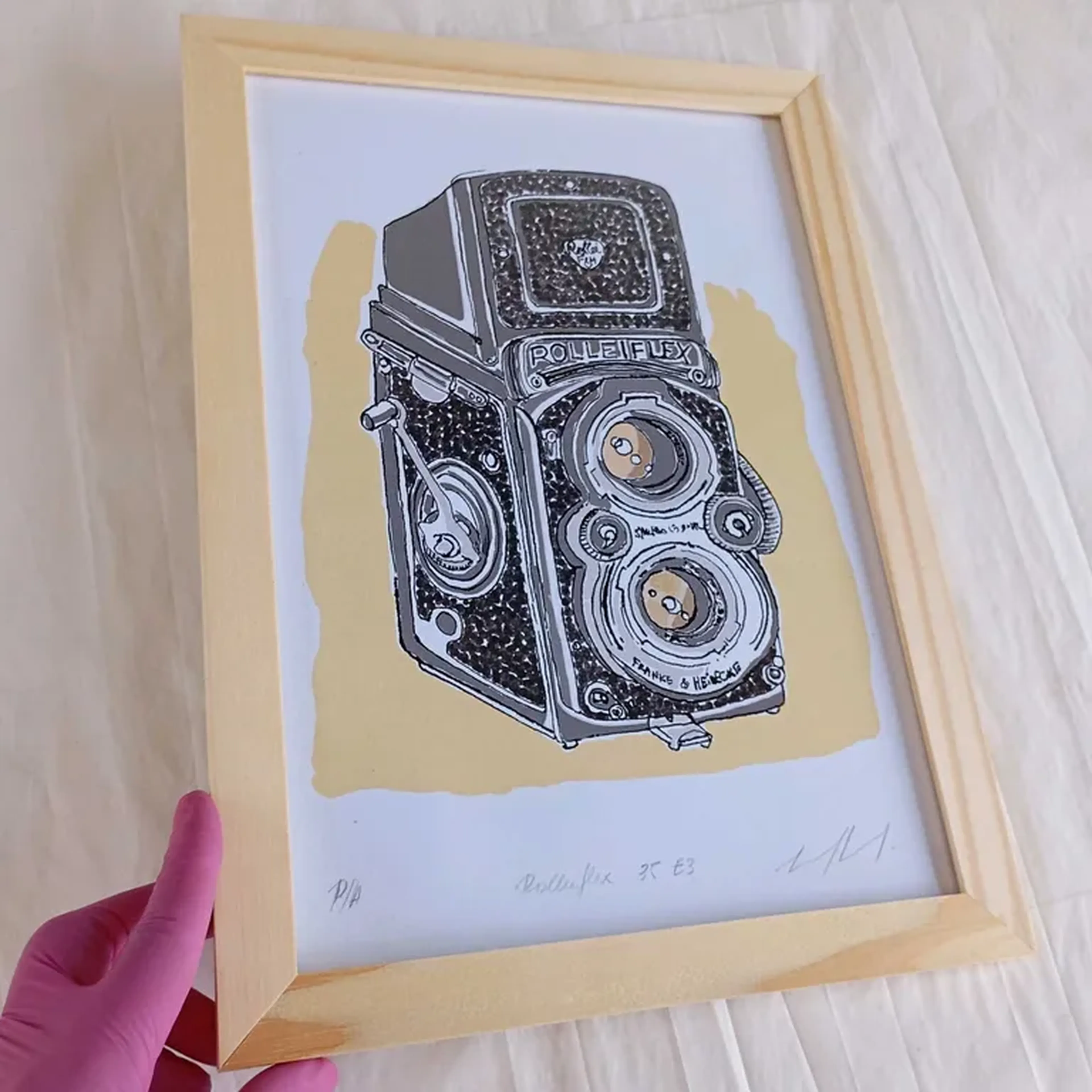 We Love Cameras - Rolleiflex E3 - 21x30 cm moldura plana imagem