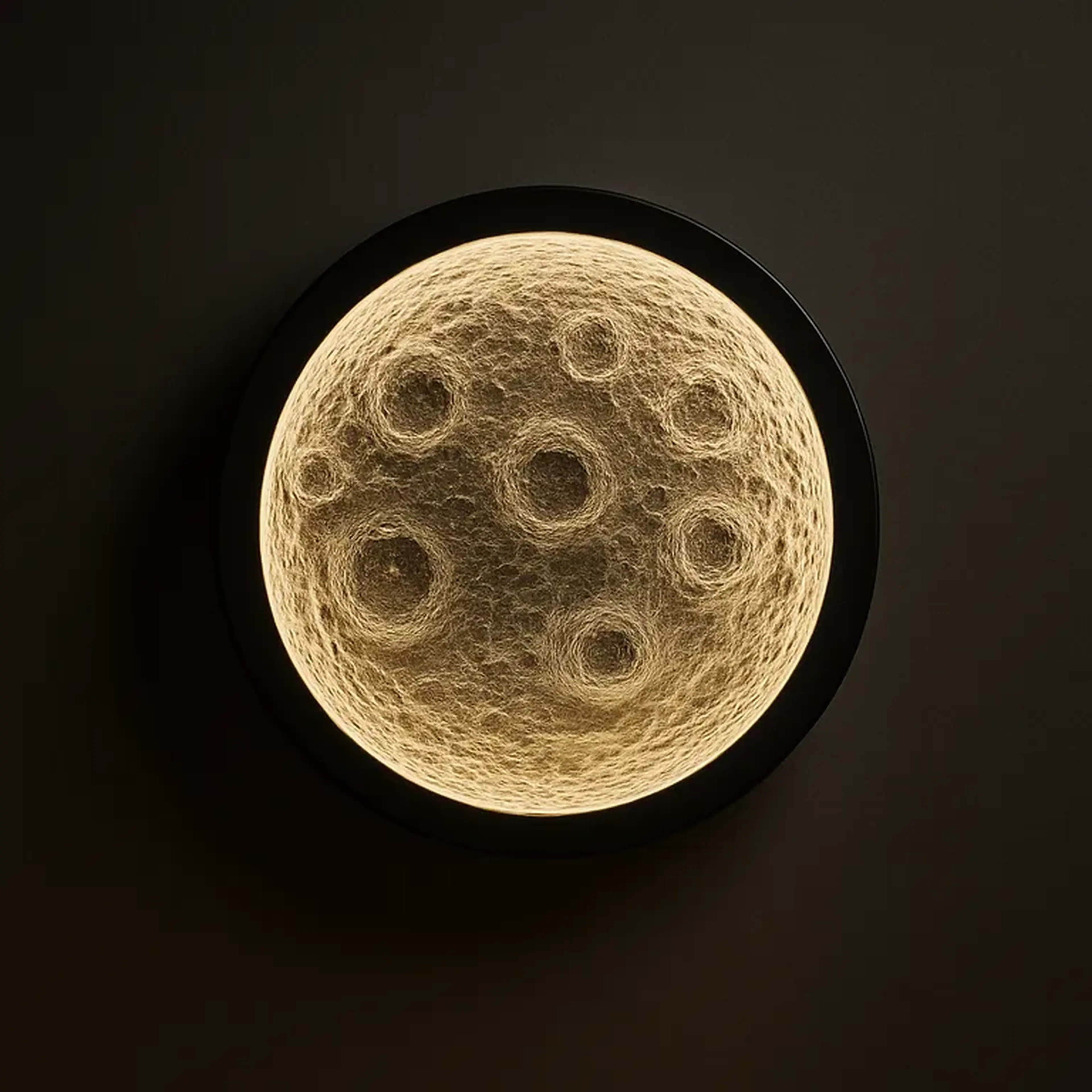 Obra em alto relevo iluminado Quente - Luna 30cm x 30cm imagem