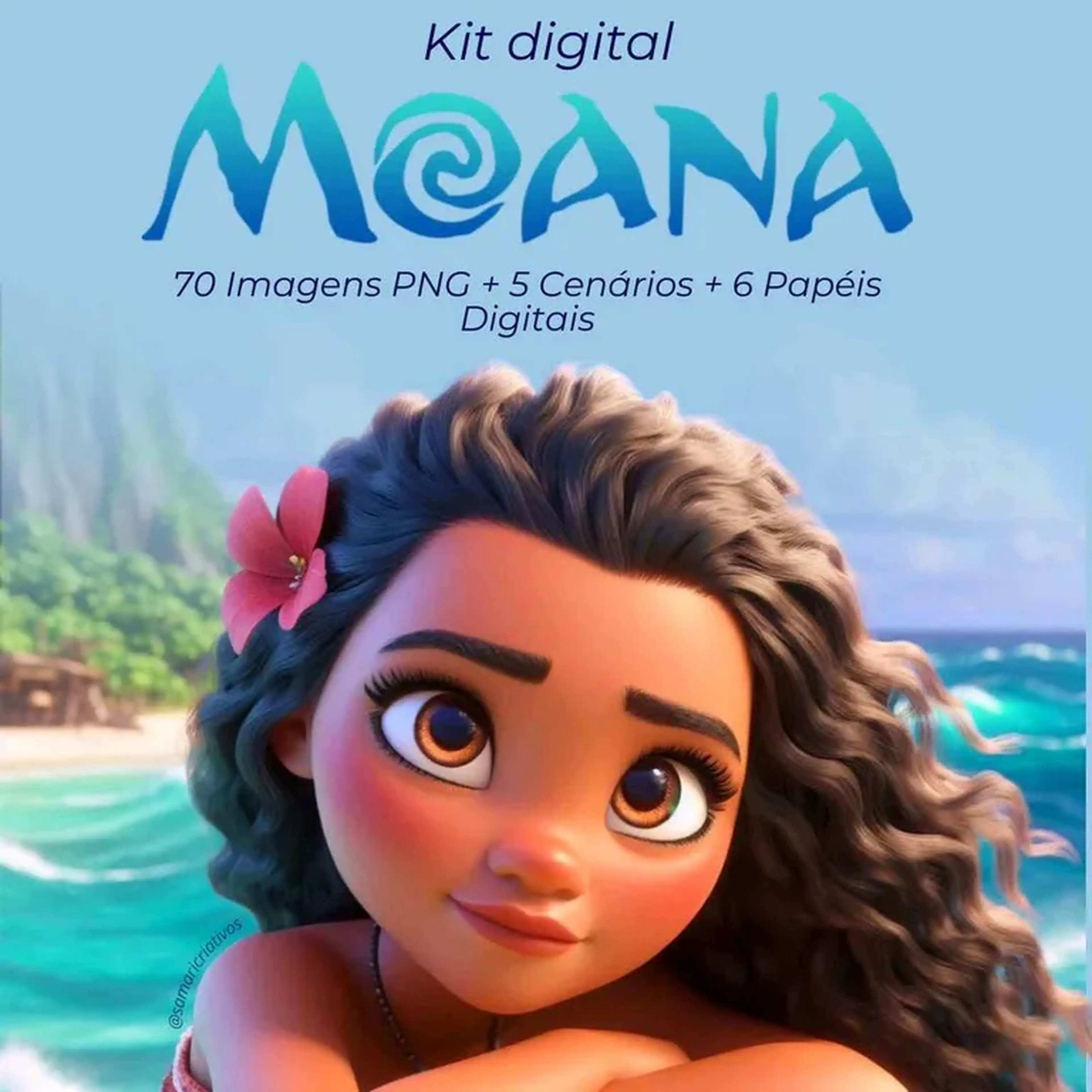 Kit digital Moana Adulta 3D imagem