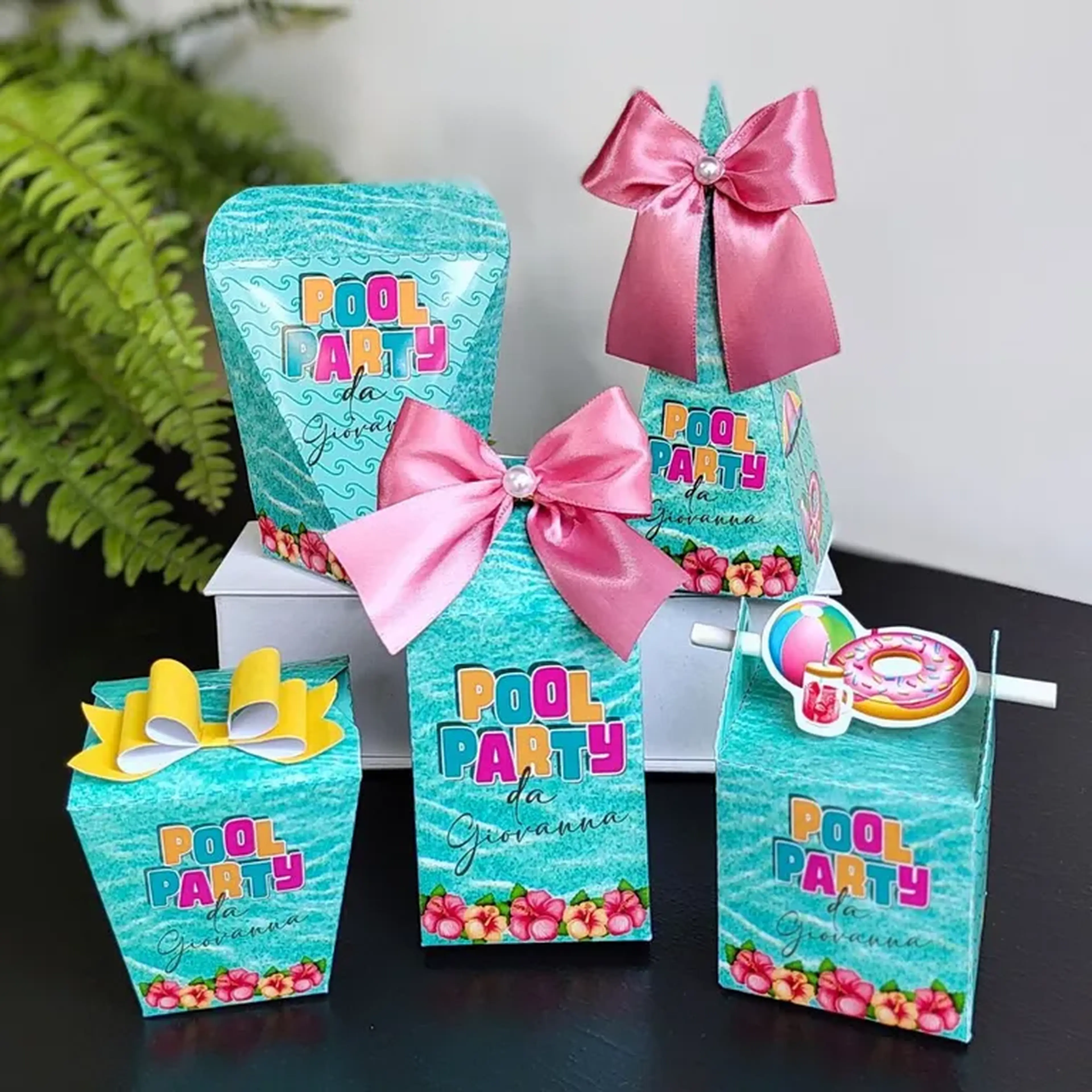 Kit Festa 30 Caixas Personalizadas Pool Party imagem