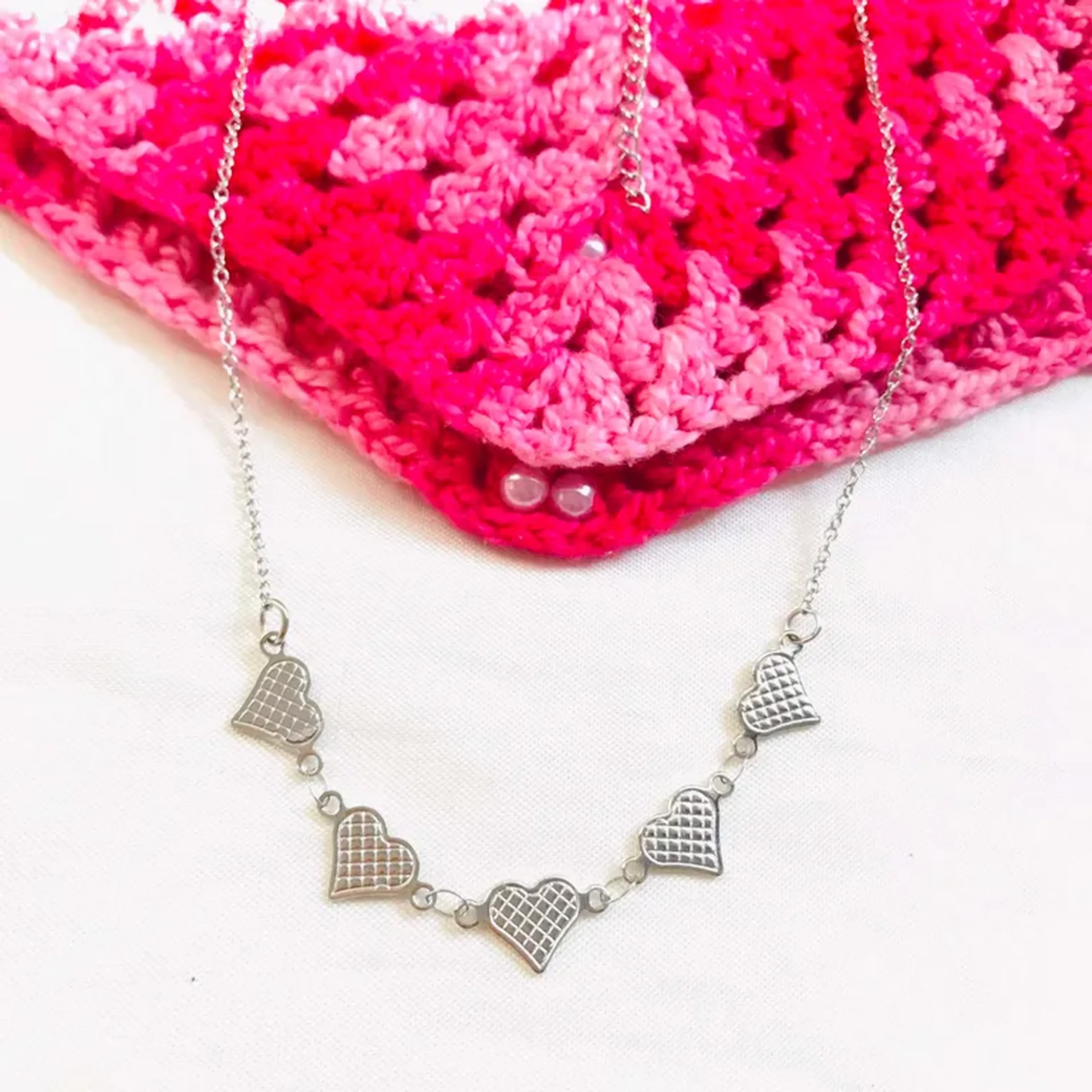 choker corações detalhado - aço inoxidável imagem