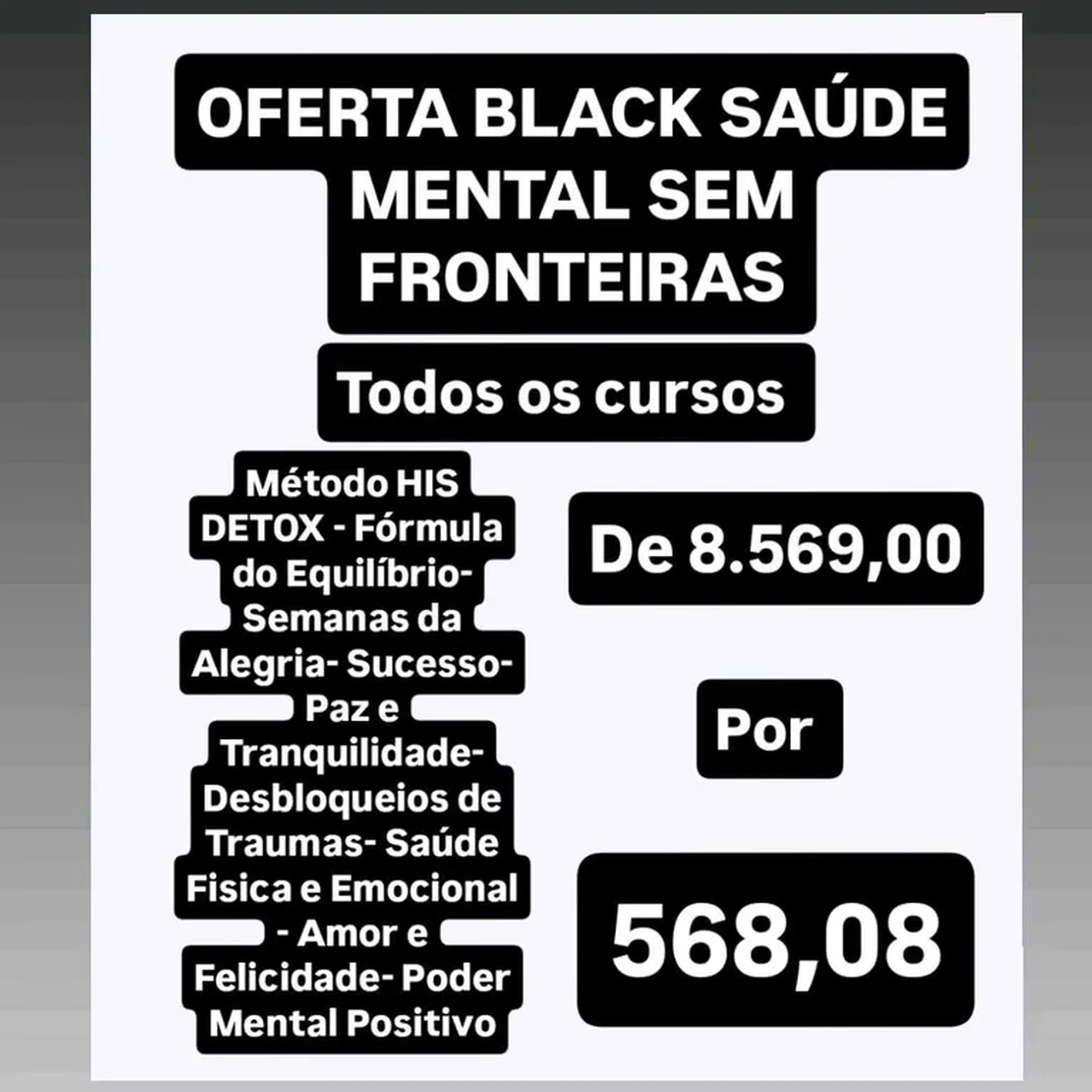 OFERTA BLACK SAÚDE MENTAL SEM FRONTEIRAS imagem