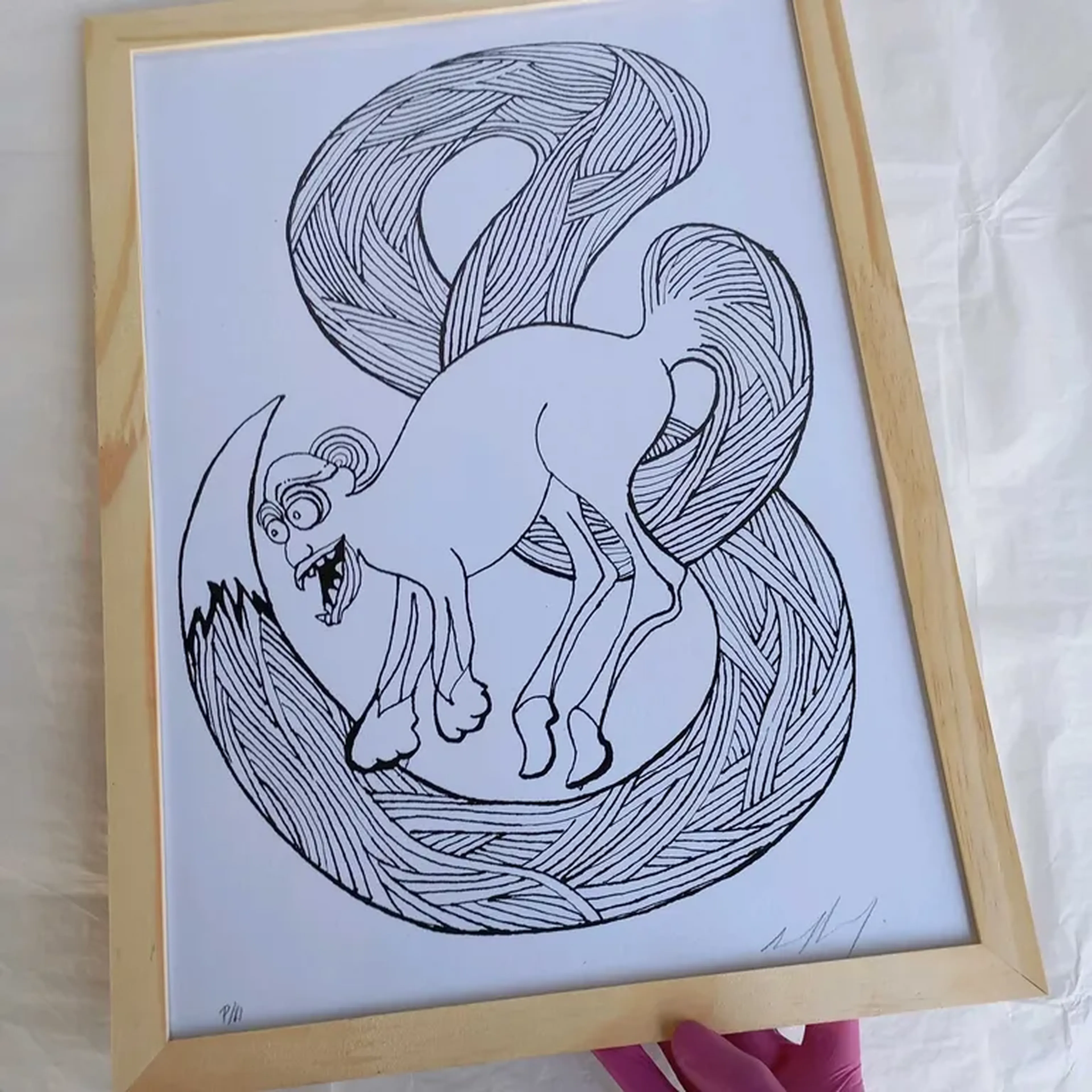 Bestiário Borges - Kafka - 30x42 cm moldura plana imagem