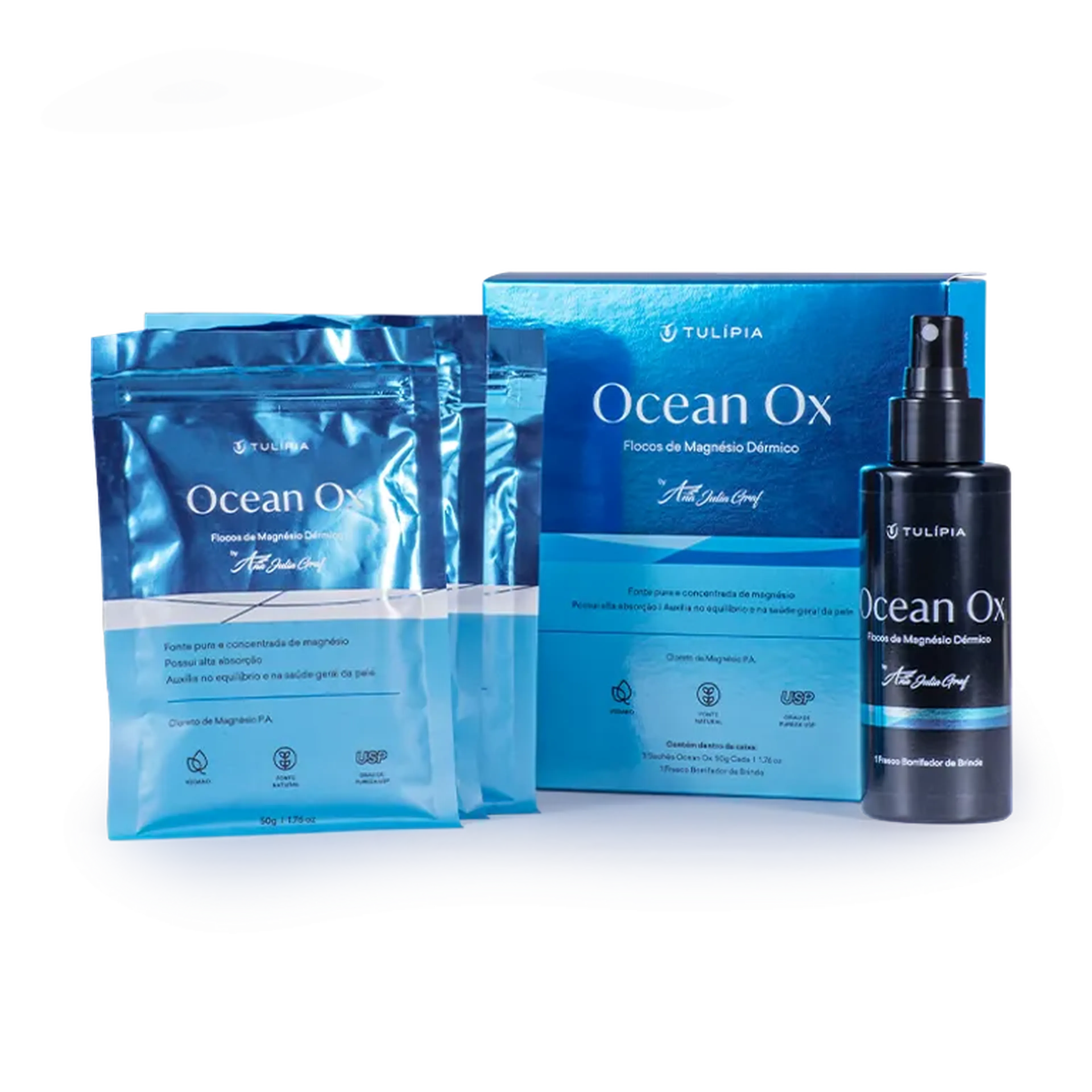 OceanOX By Ana Júlia Graf Flocos de Magnésio Dérmico 3 sachês imagem
