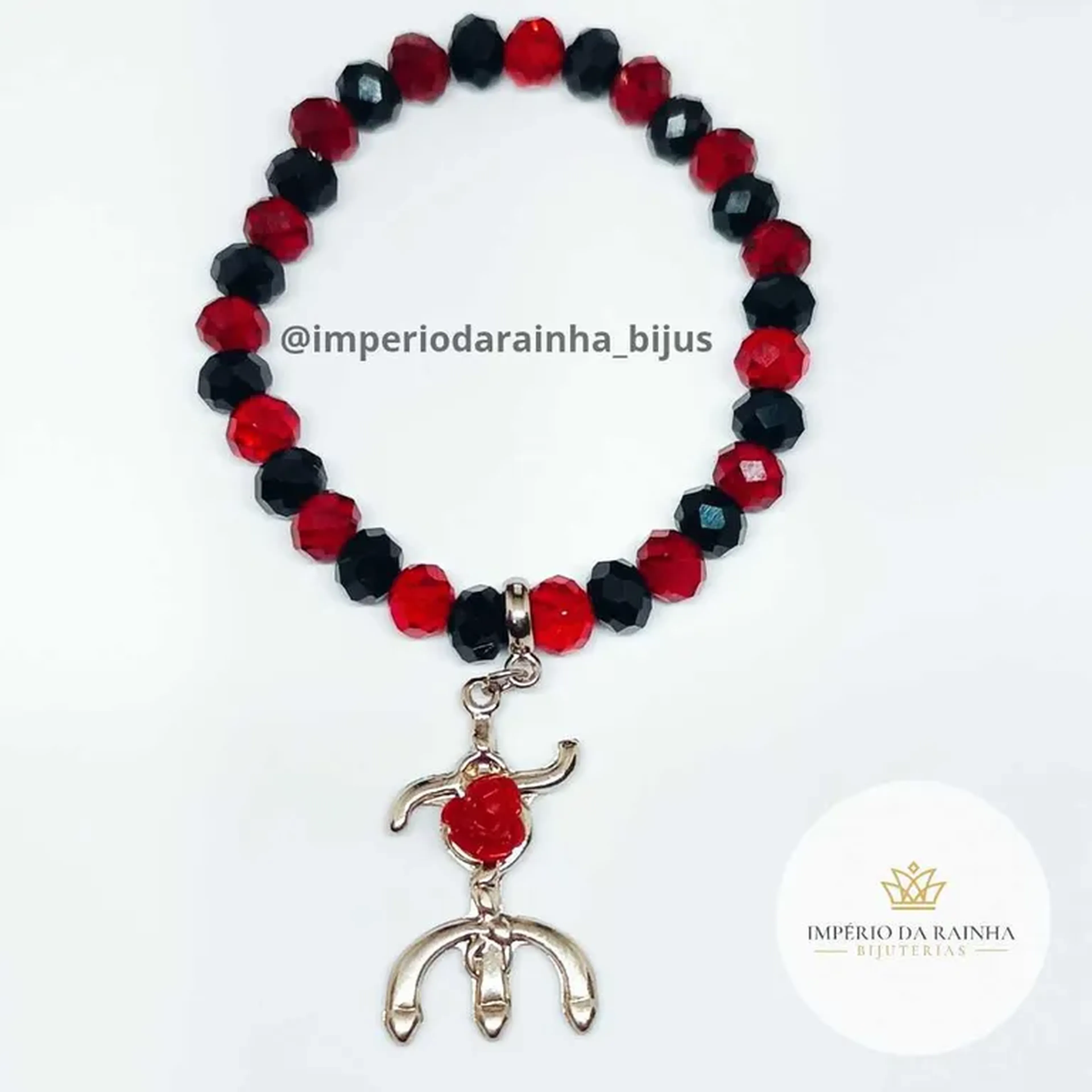 Pulseira de Elástico Pomba Gira Preto e Vermelho 🖤❤️ imagem