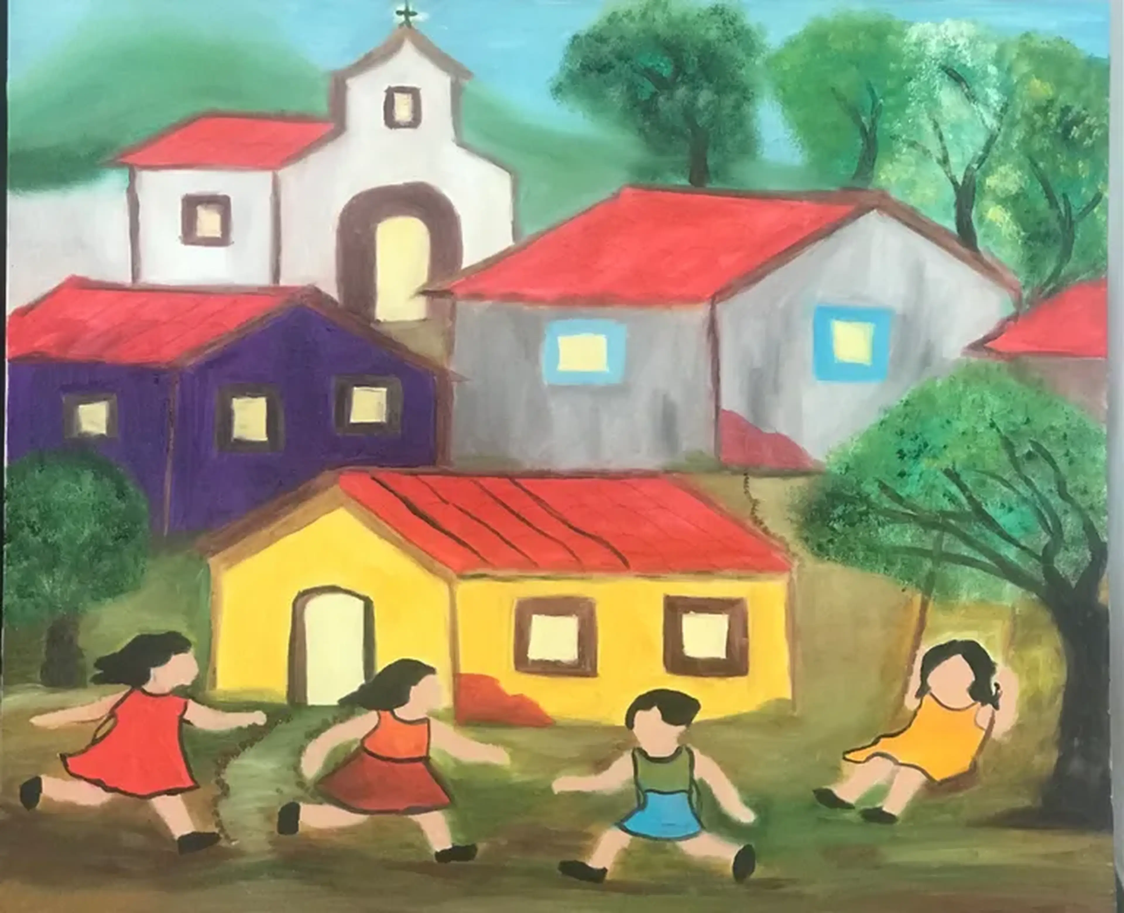 Tela tinta a óleo 50x60 “Meninas no Recreio “ imagem