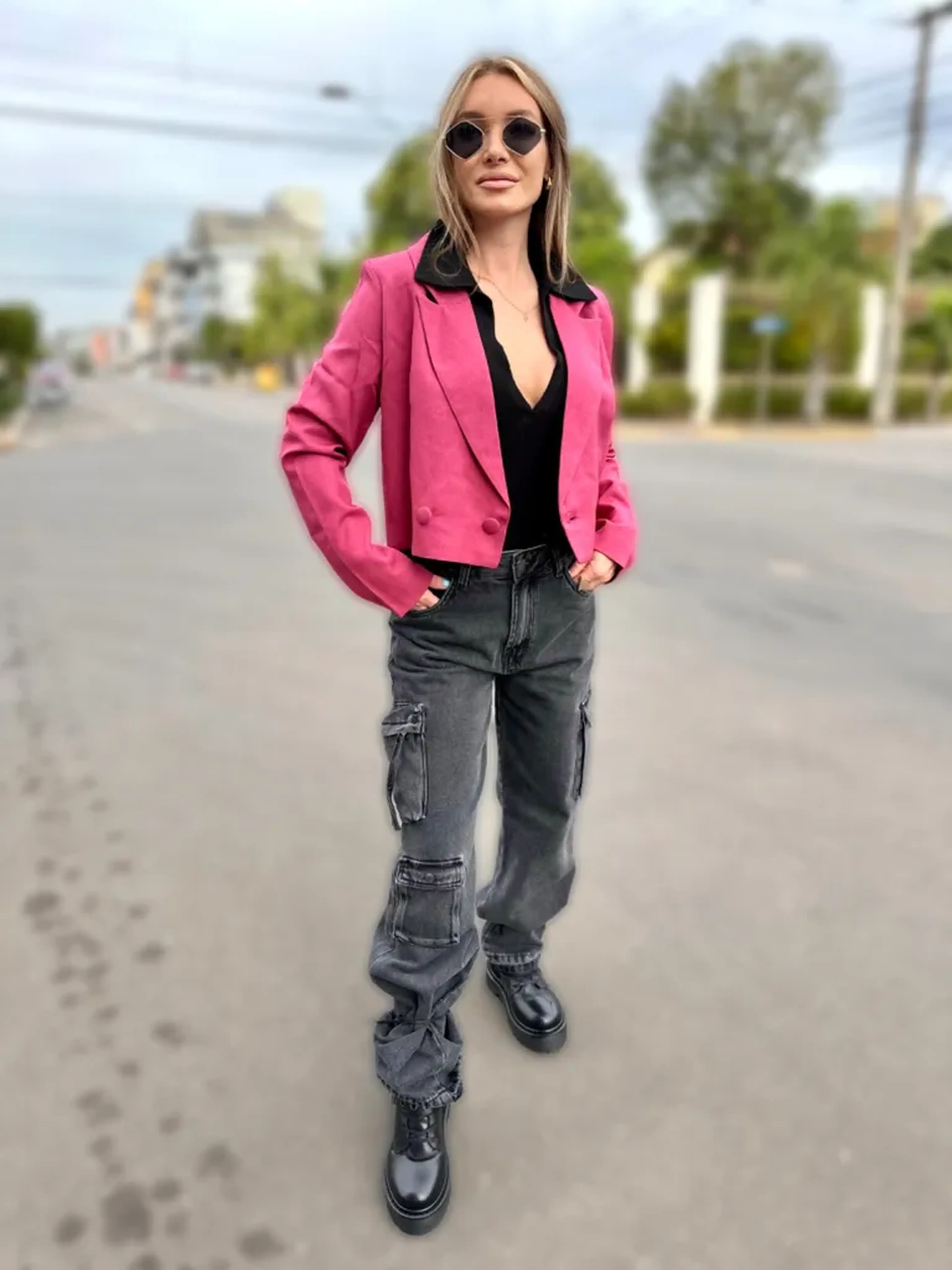 Calça Jeans Cargo Cleveland John John Feminina imagem