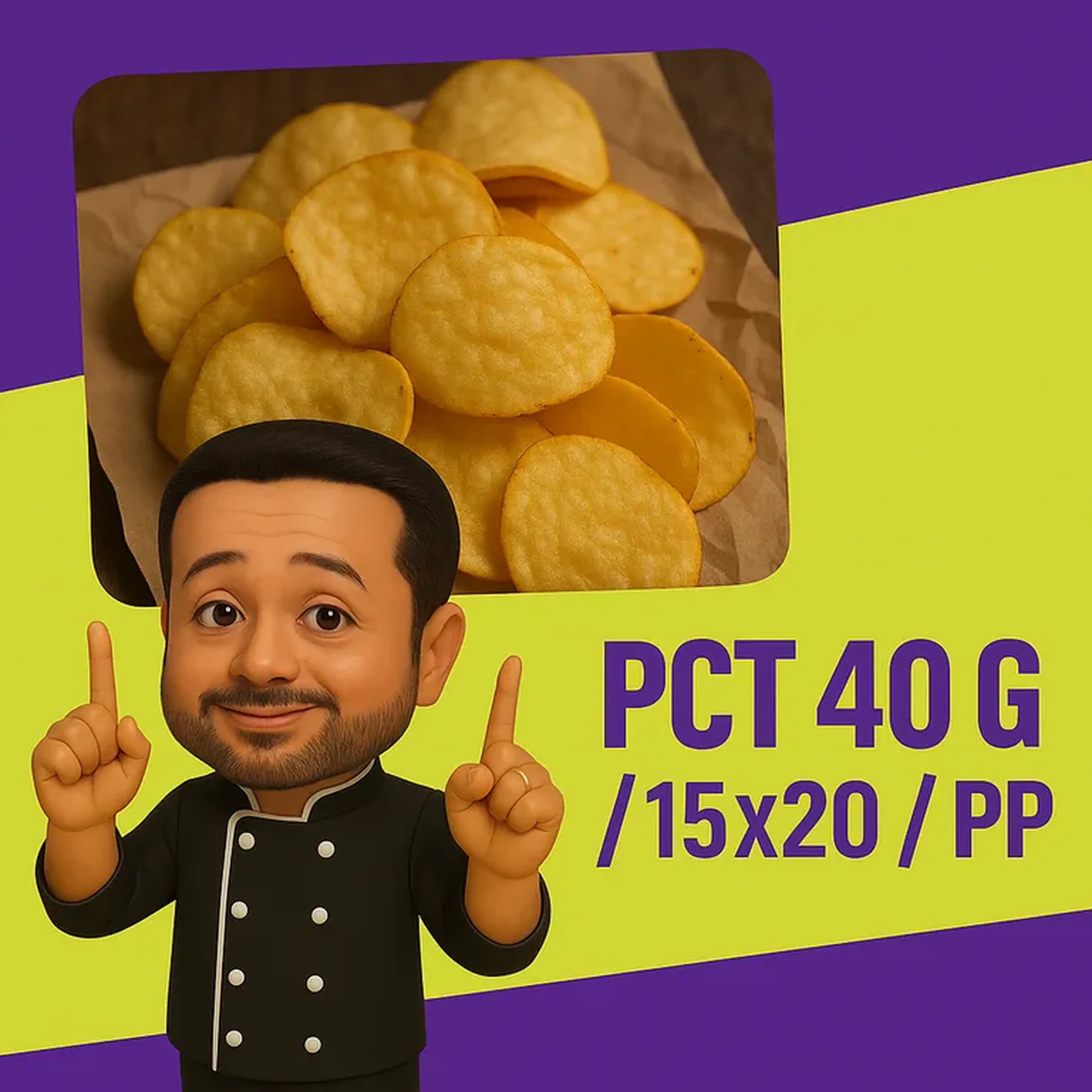 🥔100 unidades Batata Chips Artesanal 40g imagem