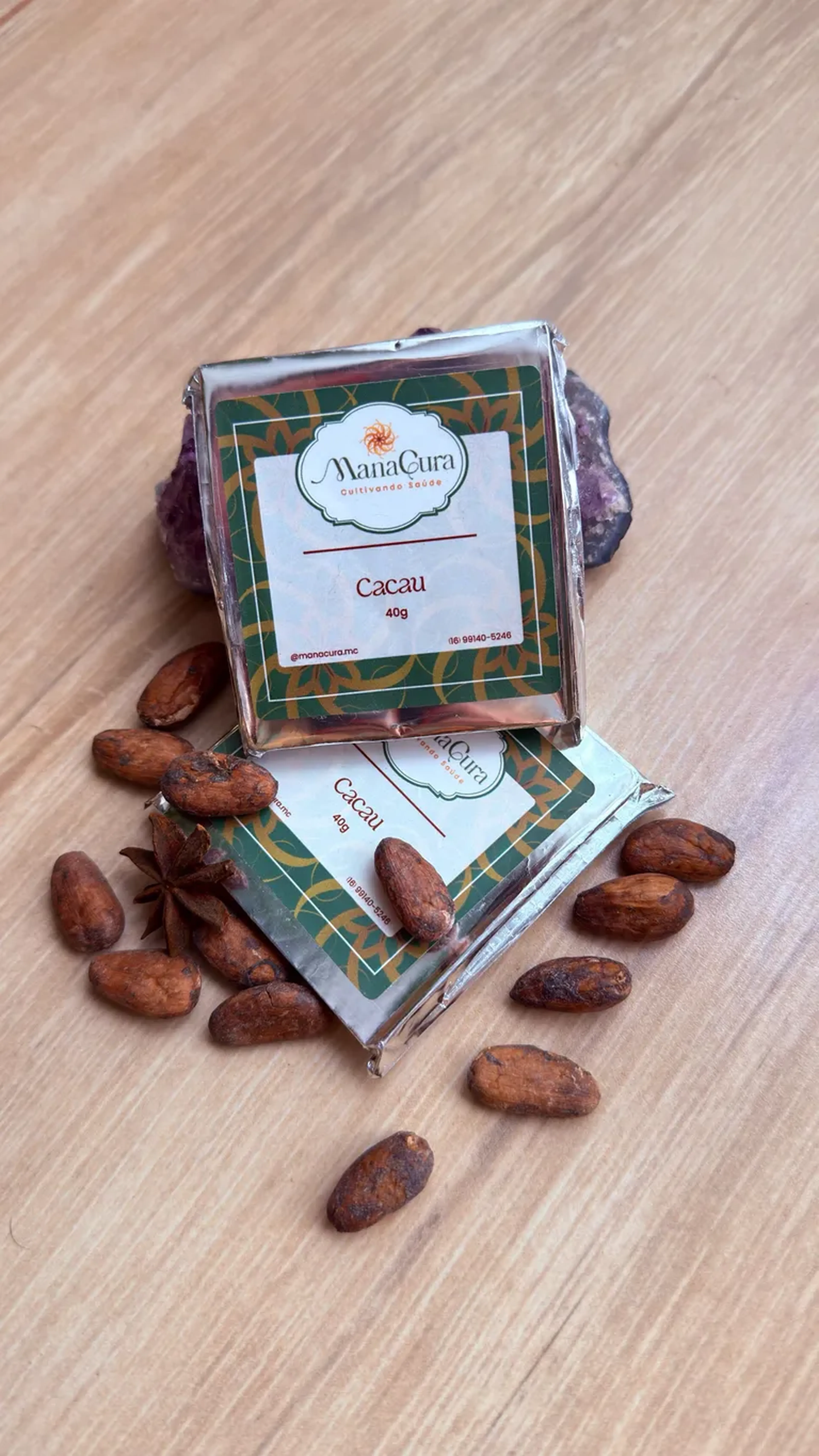 Cacau Natural 40gr imagem