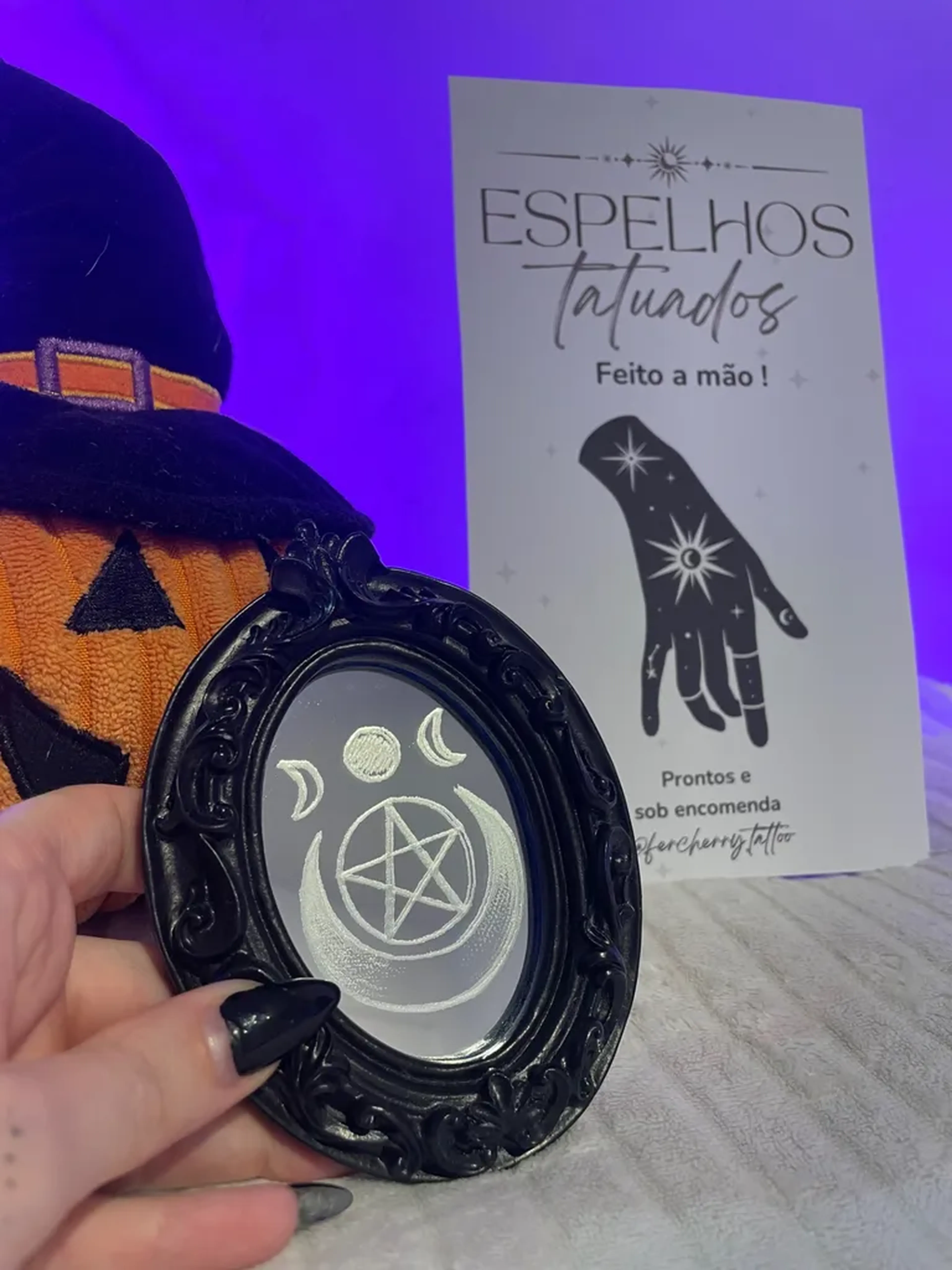 Espelho oval pentagrama imagem