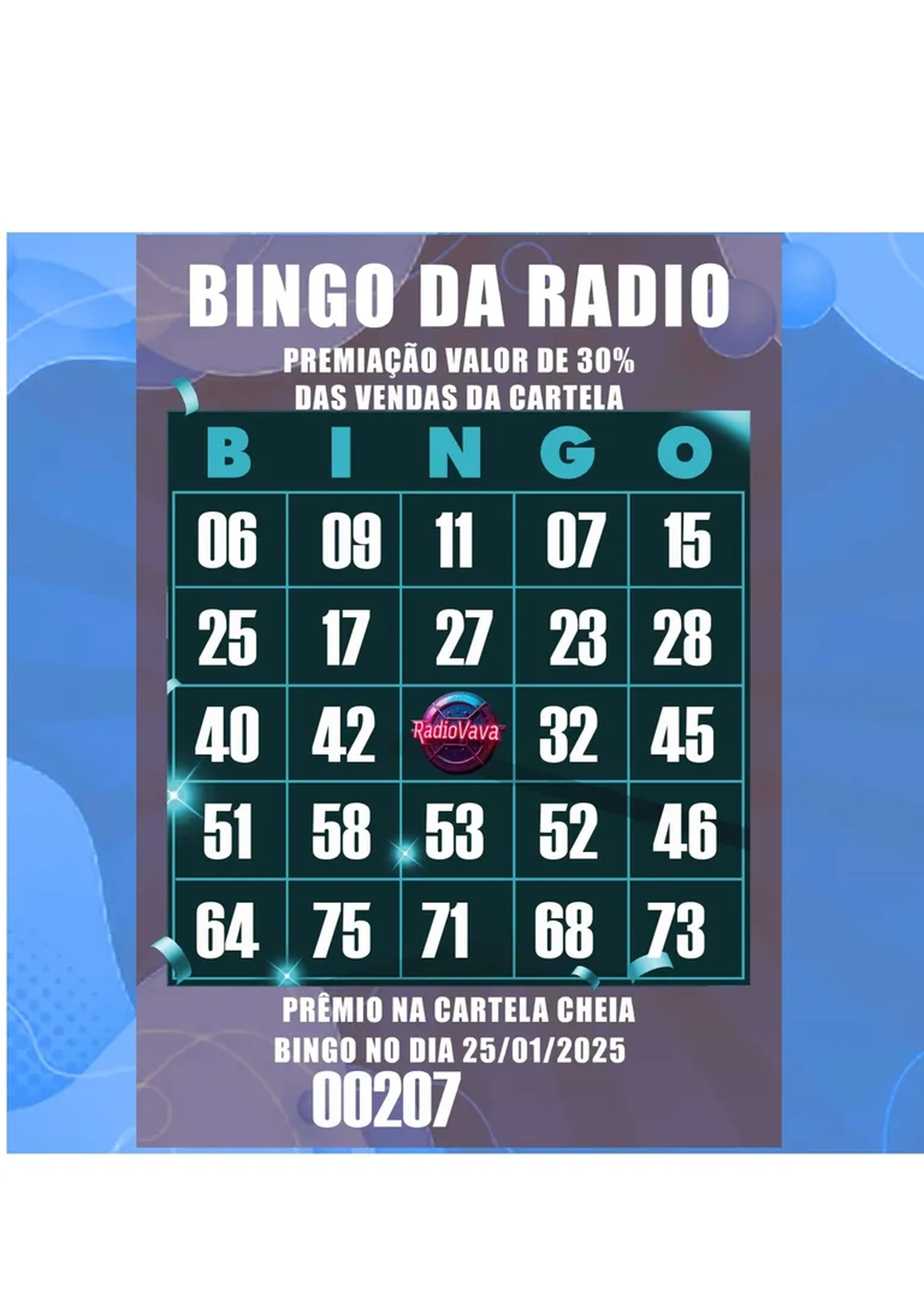CARTELA BINGO Nº 207 imagem