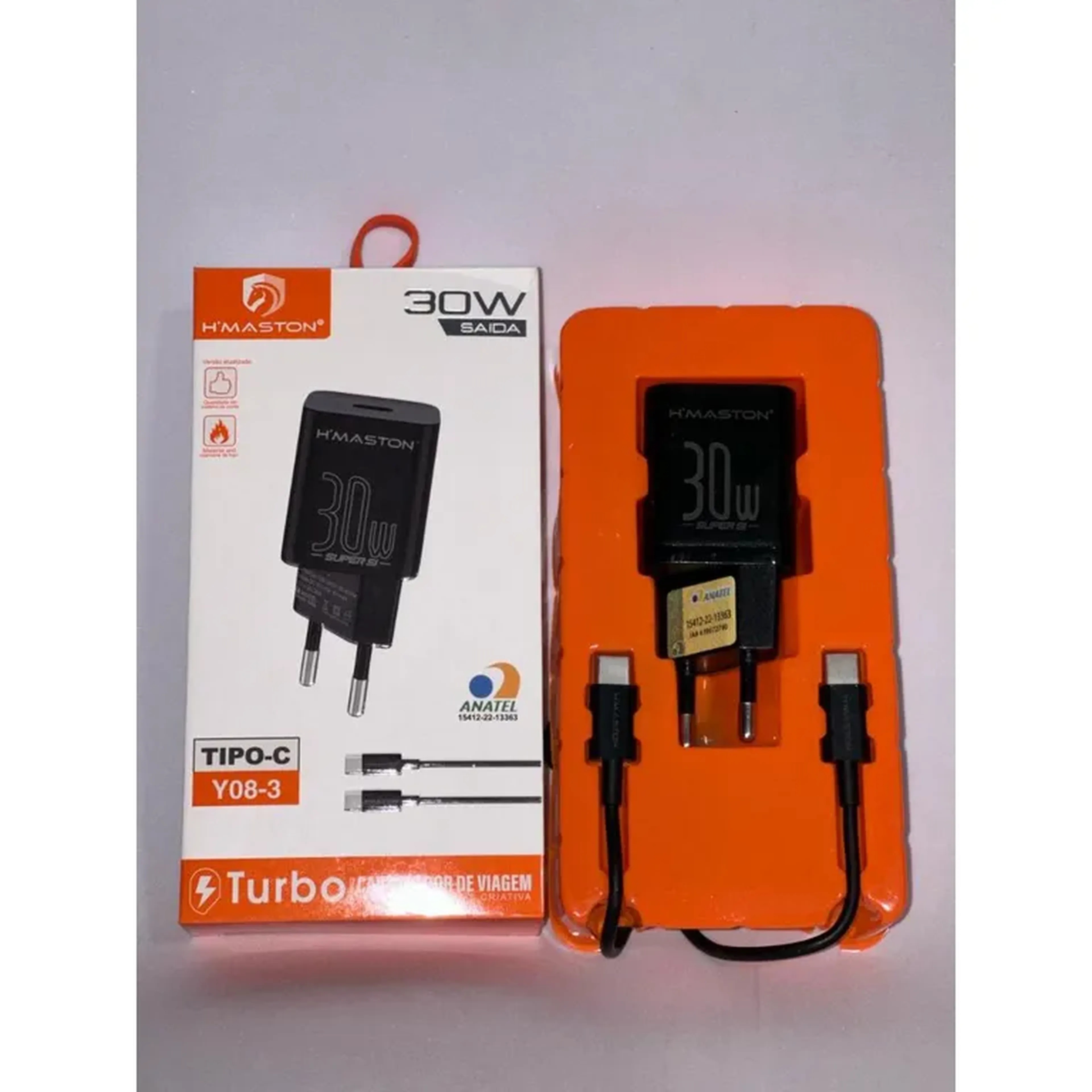 CARREGADOR TURBO TYPE-C IOS 30W Y08 2 imagem