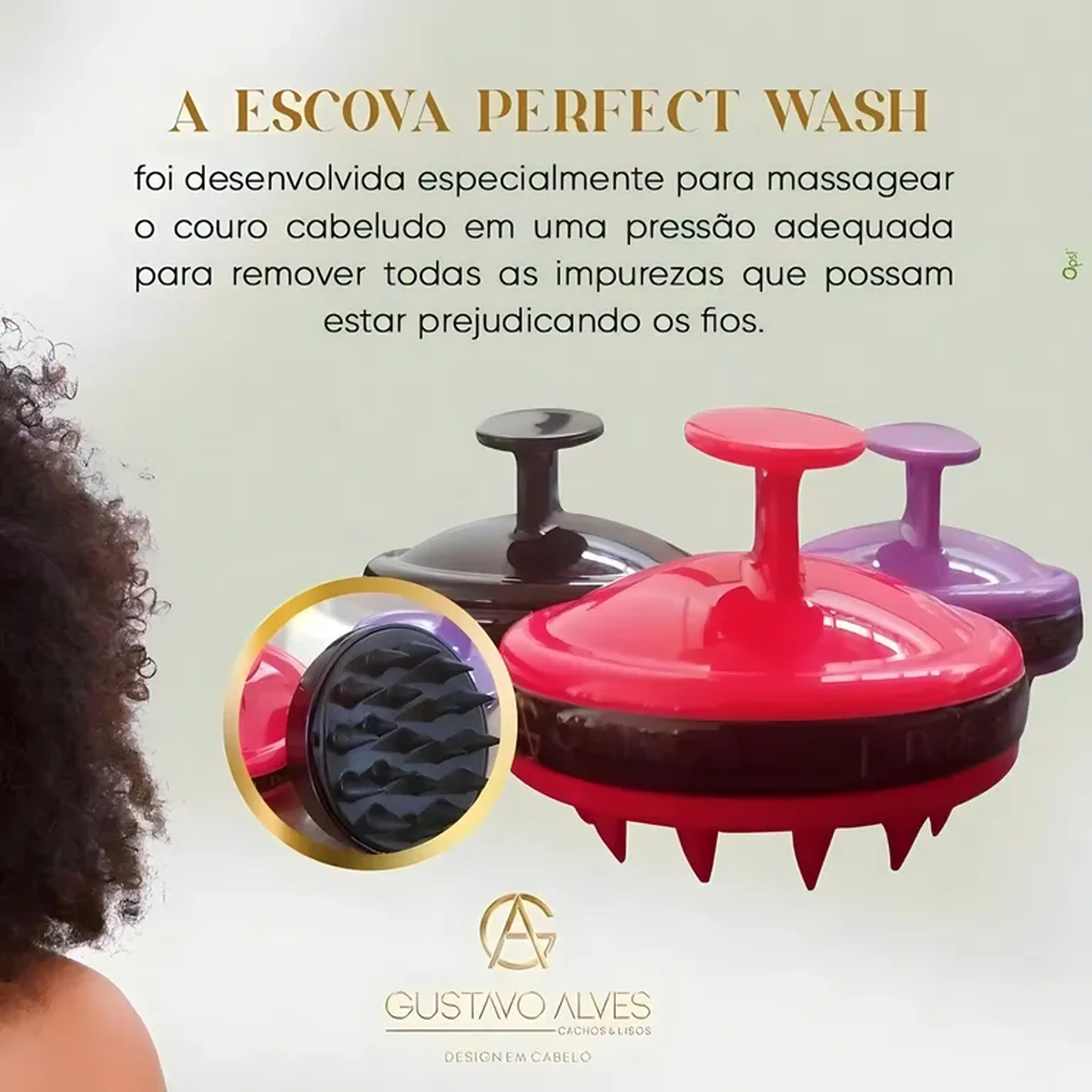 Escova de Higienização Capilar Perfect Wash Gustavo Alves Cachos imagem