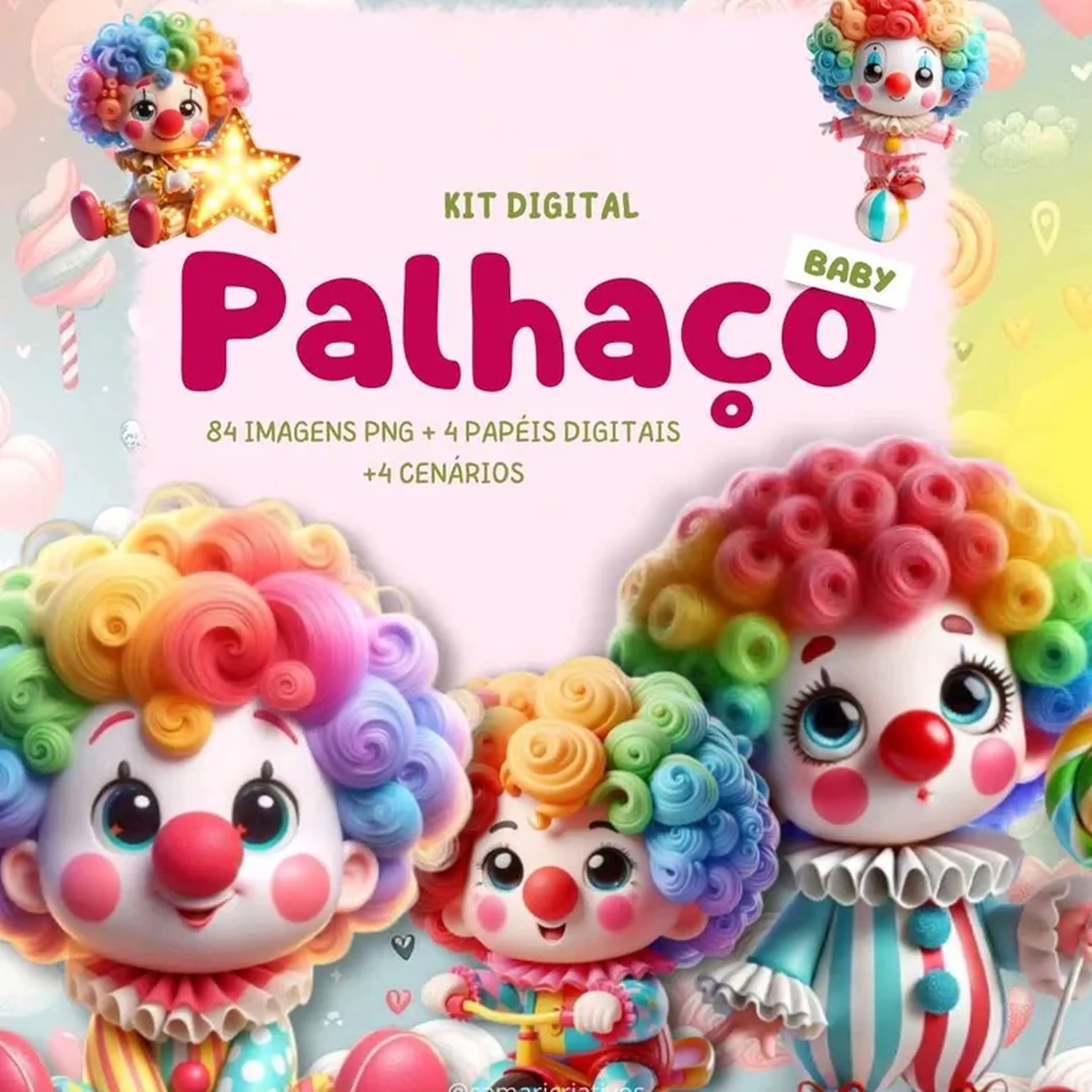 Kit Digital Palhaço Baby- 3D imagem