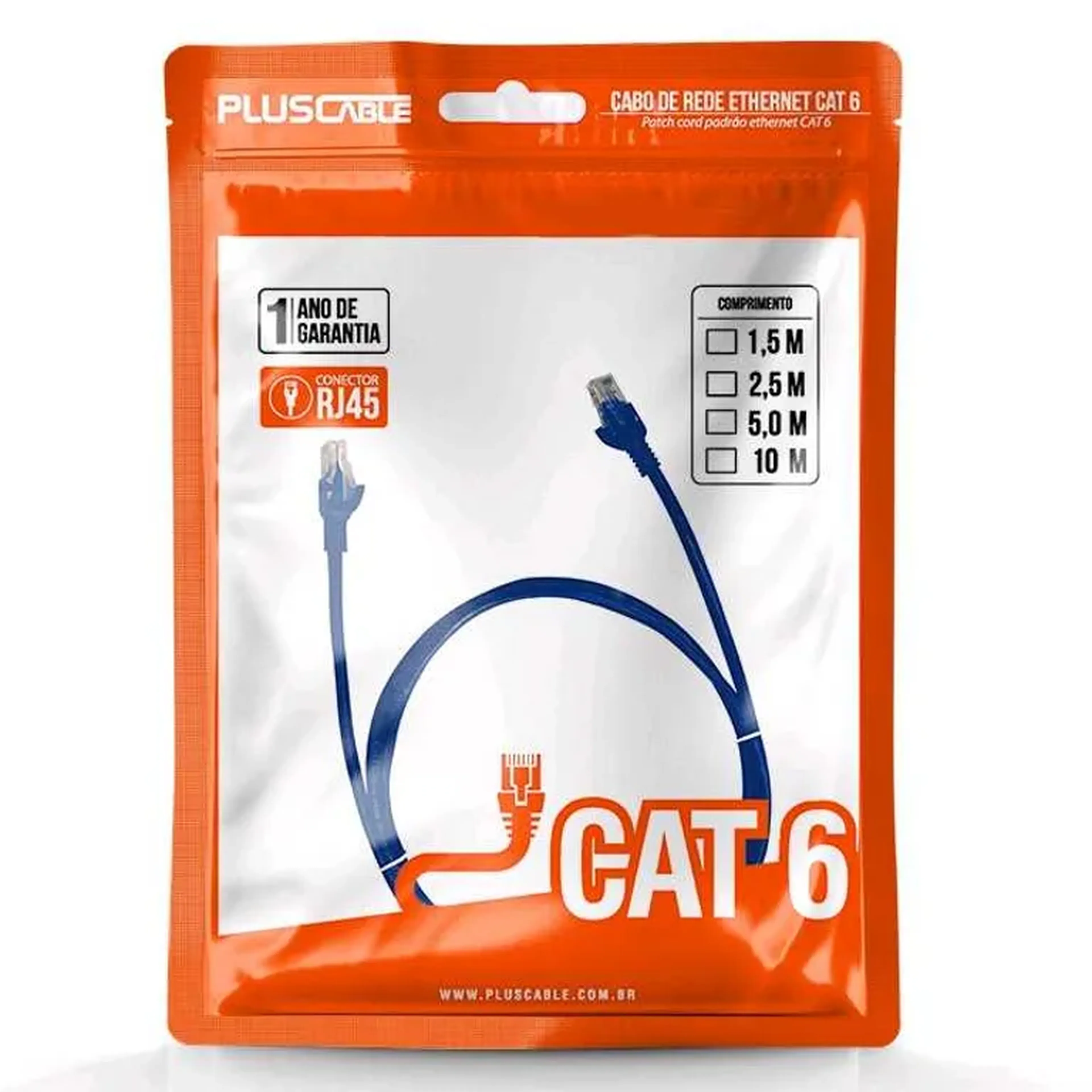 Cabo de Rede Cat.6 2.5M, Patch Cord PlusCable imagem