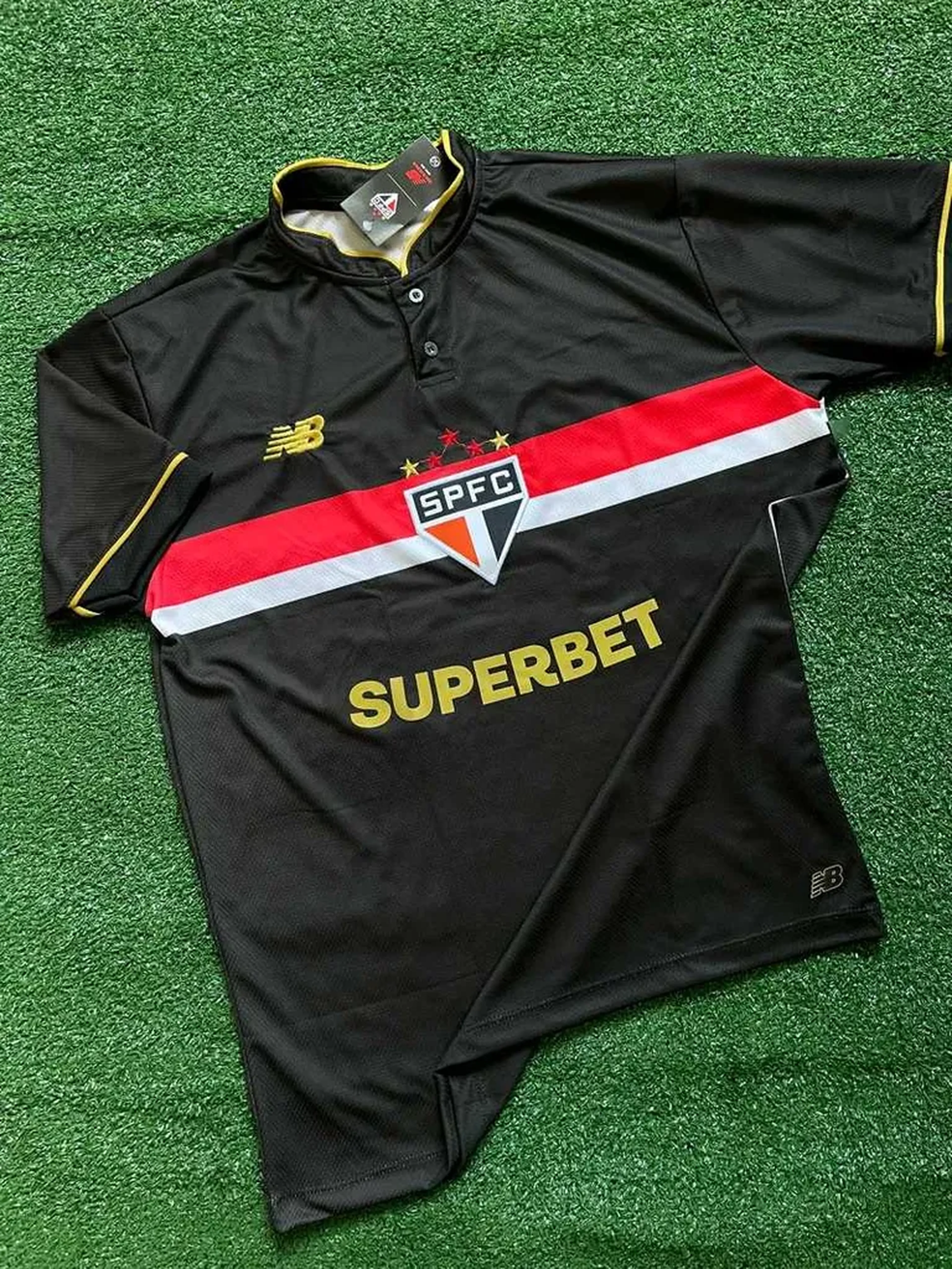 Camisa São Paulo Preta – Nacional Premium ⚫🔴⚪ imagem