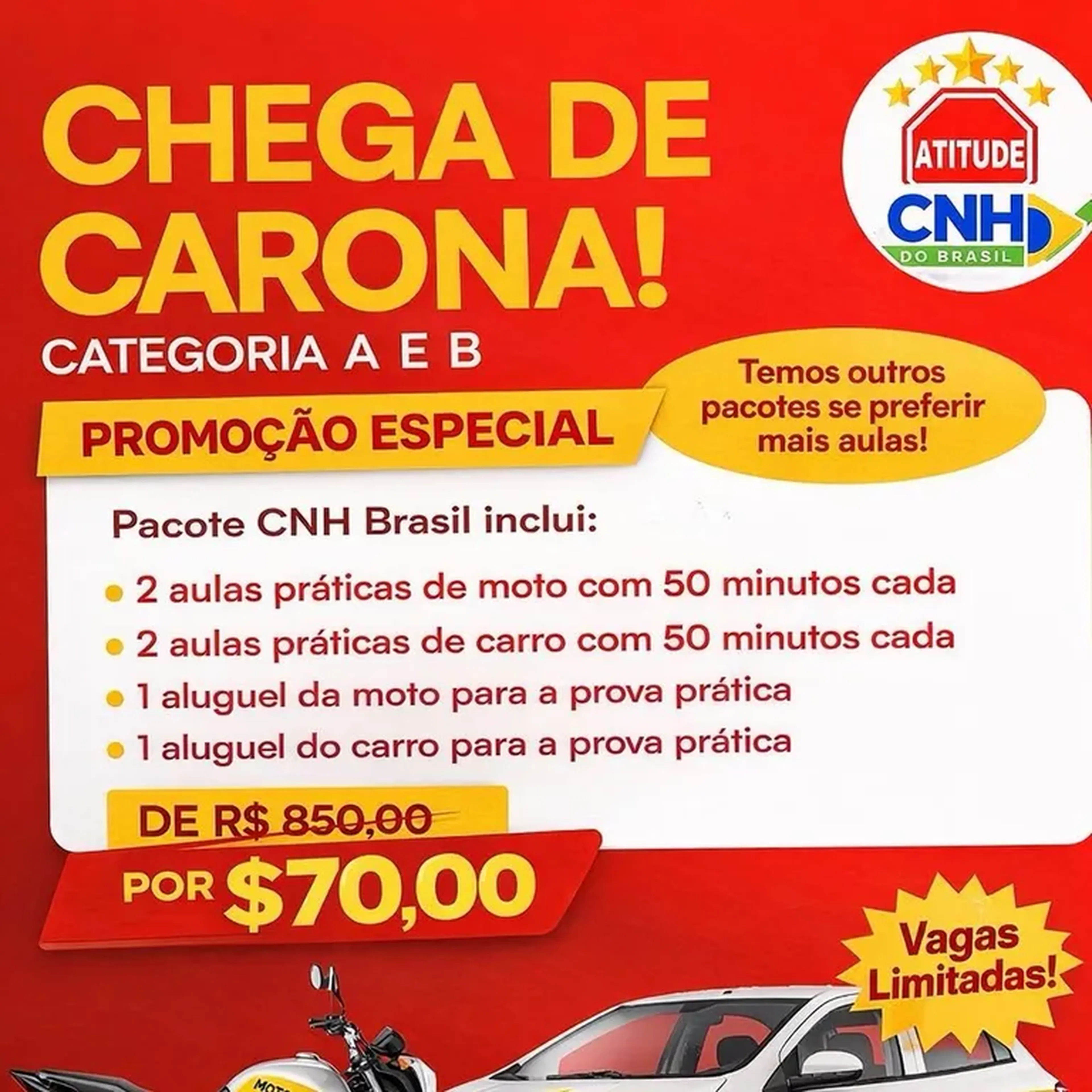 1ª HABILITAÇÃO MOTO E CARRO - PACOTE BÁSICO imagem